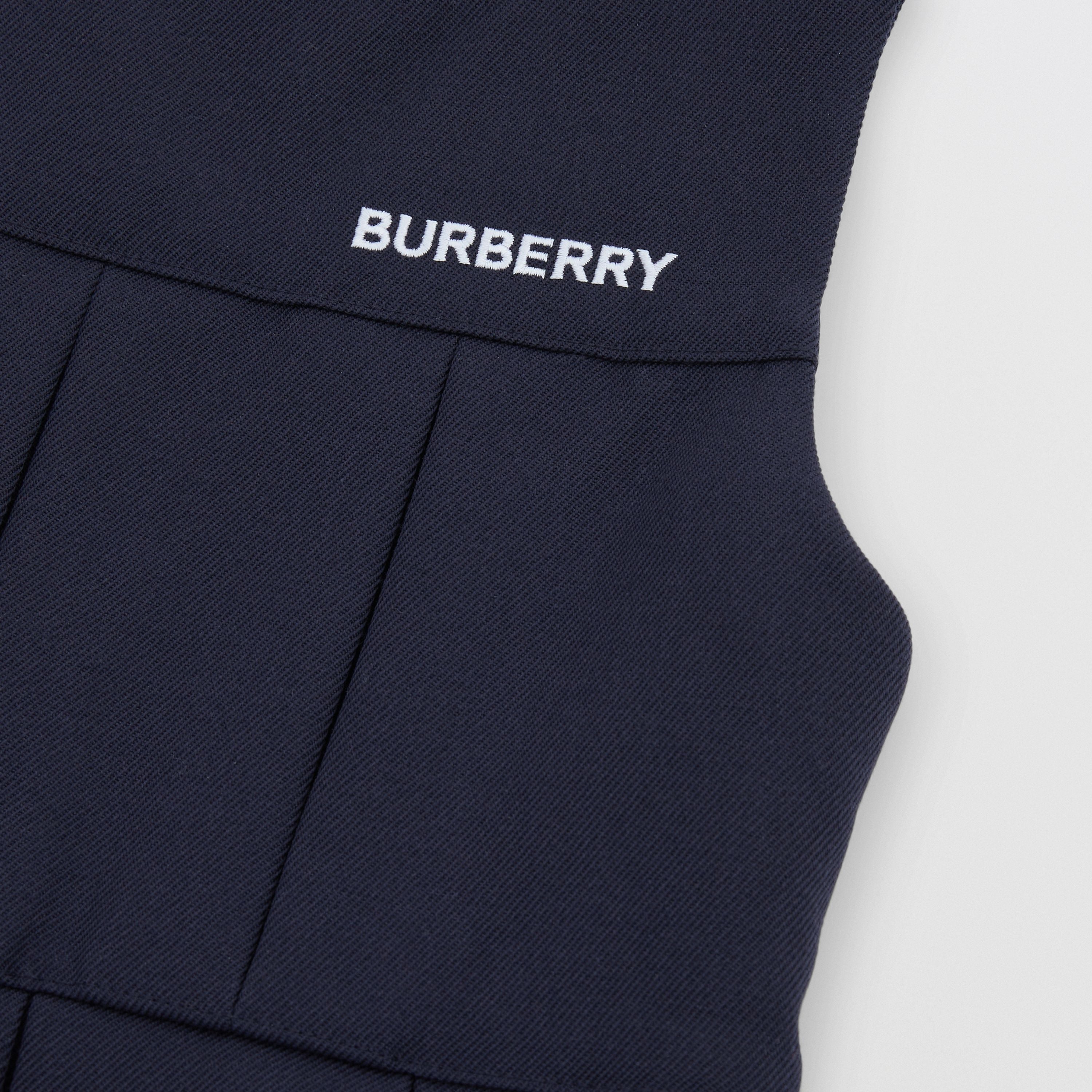Girls Navy Logo Wool Dress