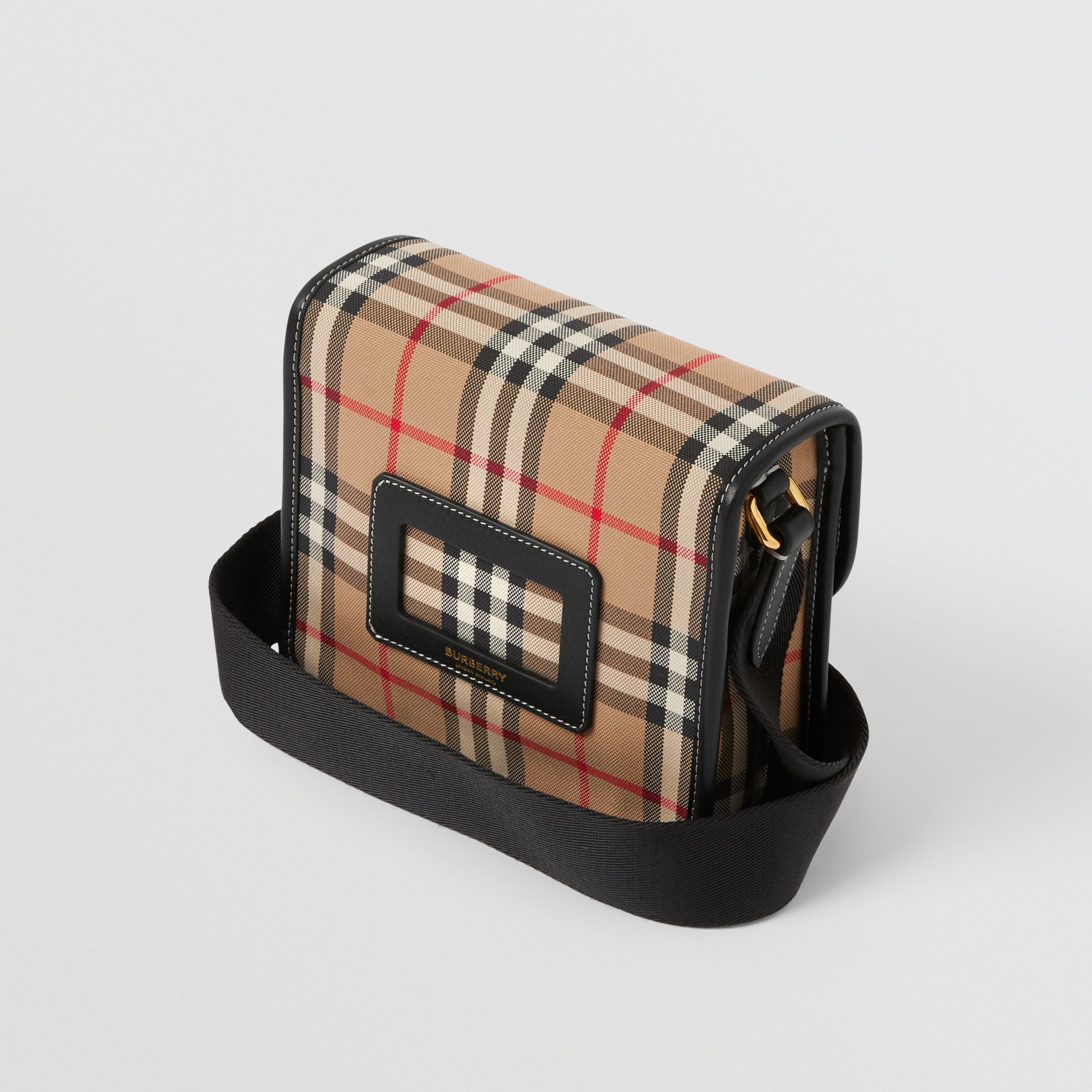 Girls Beige Check Crossbody Bag