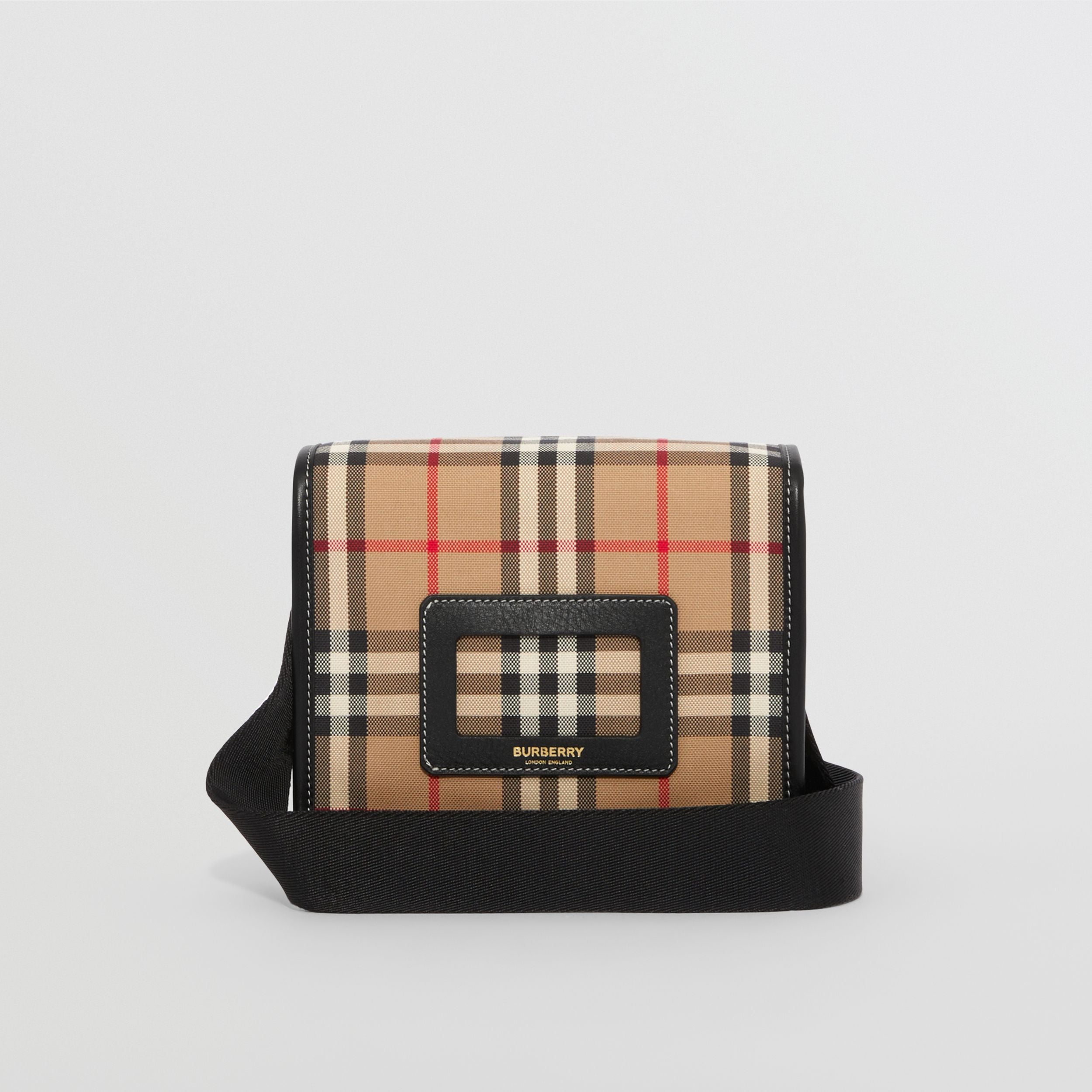 Girls Beige Check Crossbody Bag