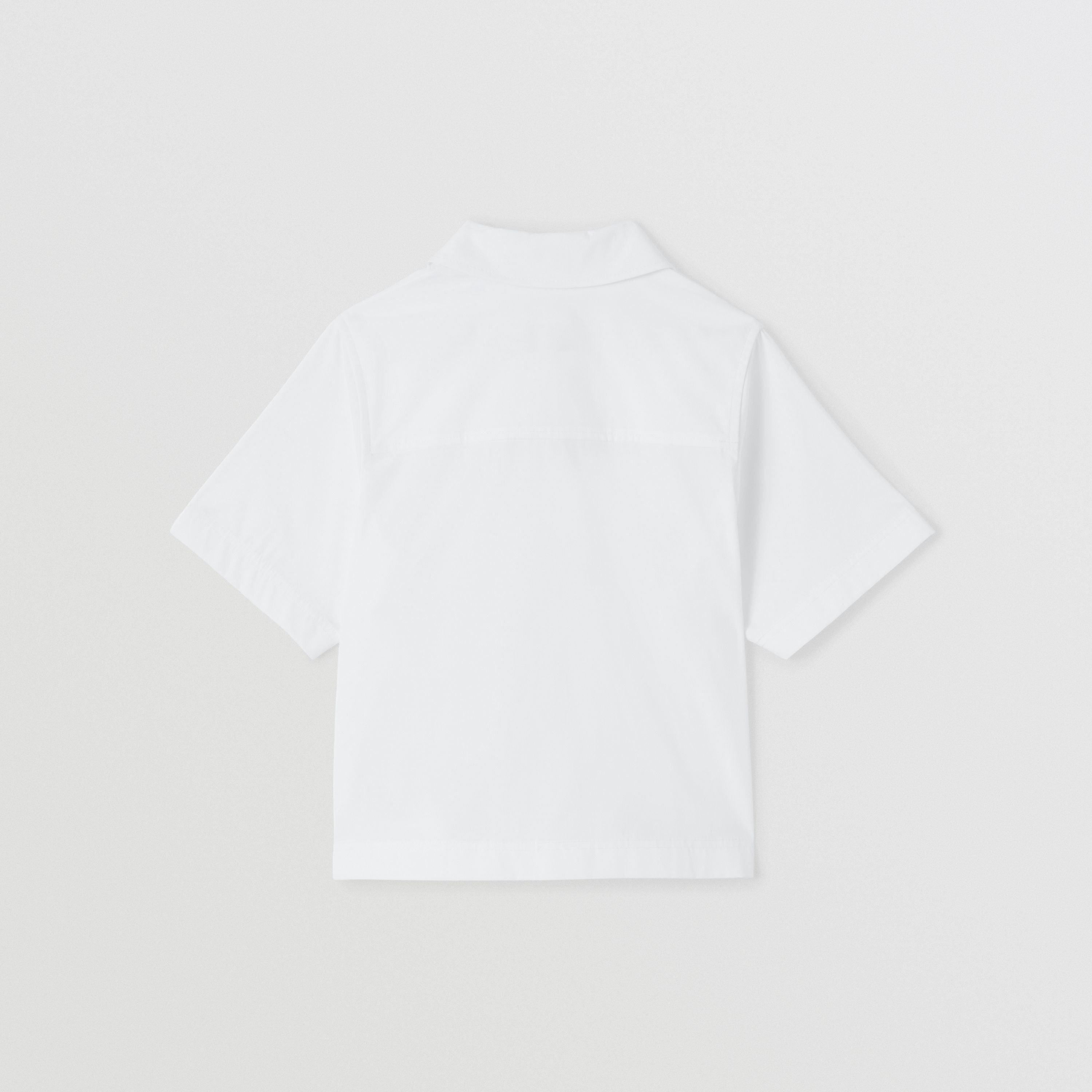 Girls White Logo Cotton Shirt