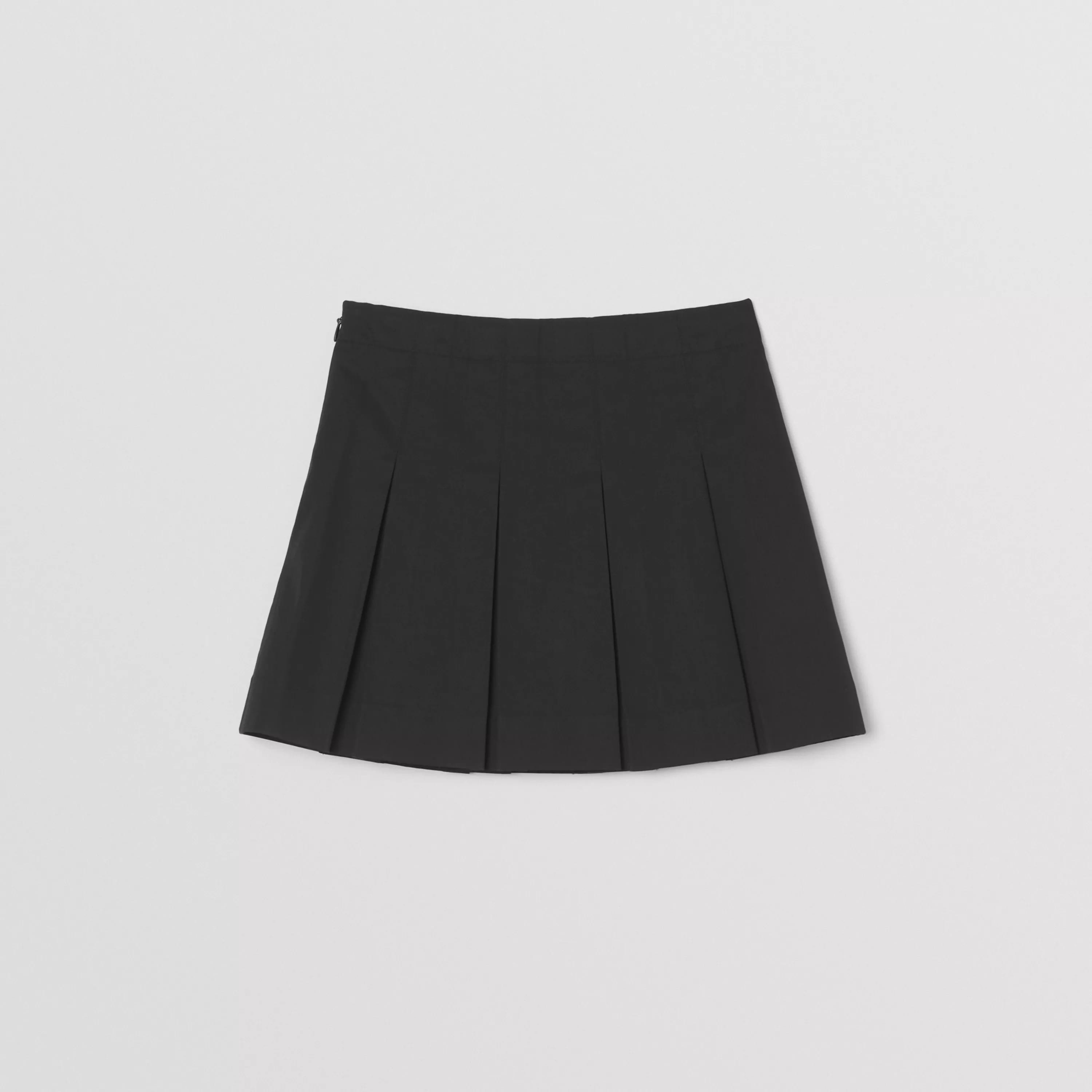Girls Black Logo Pleated Skirt