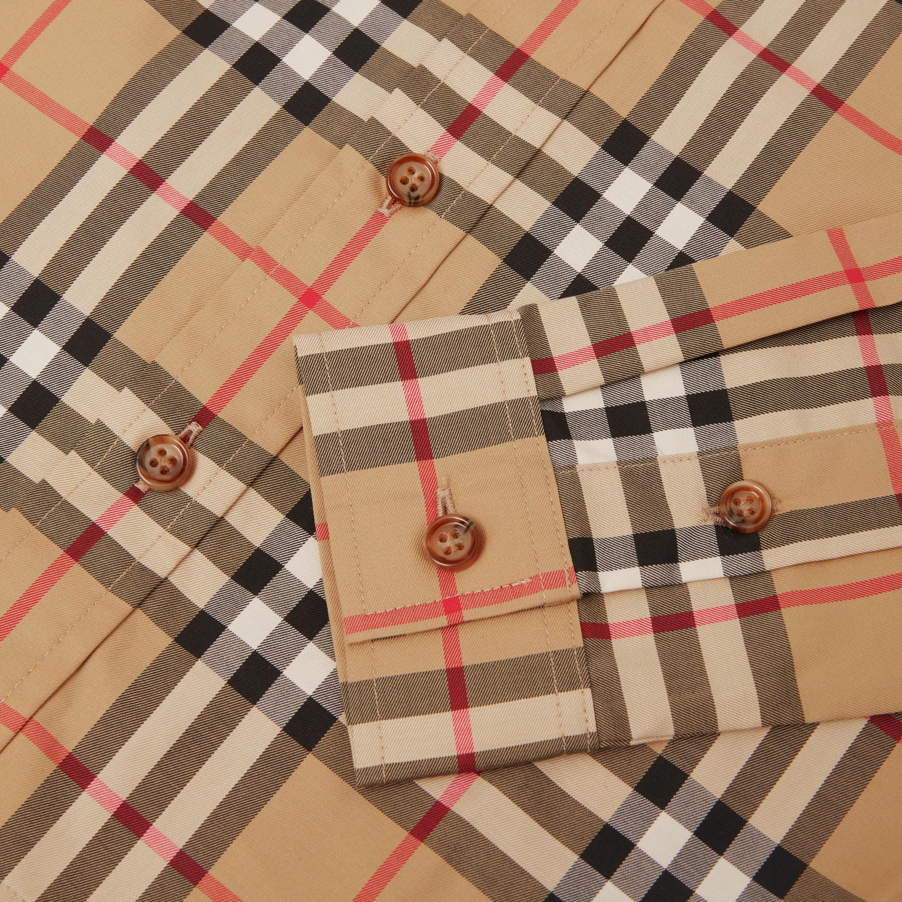 Boys & Girls Beige Check Cotton Shirt