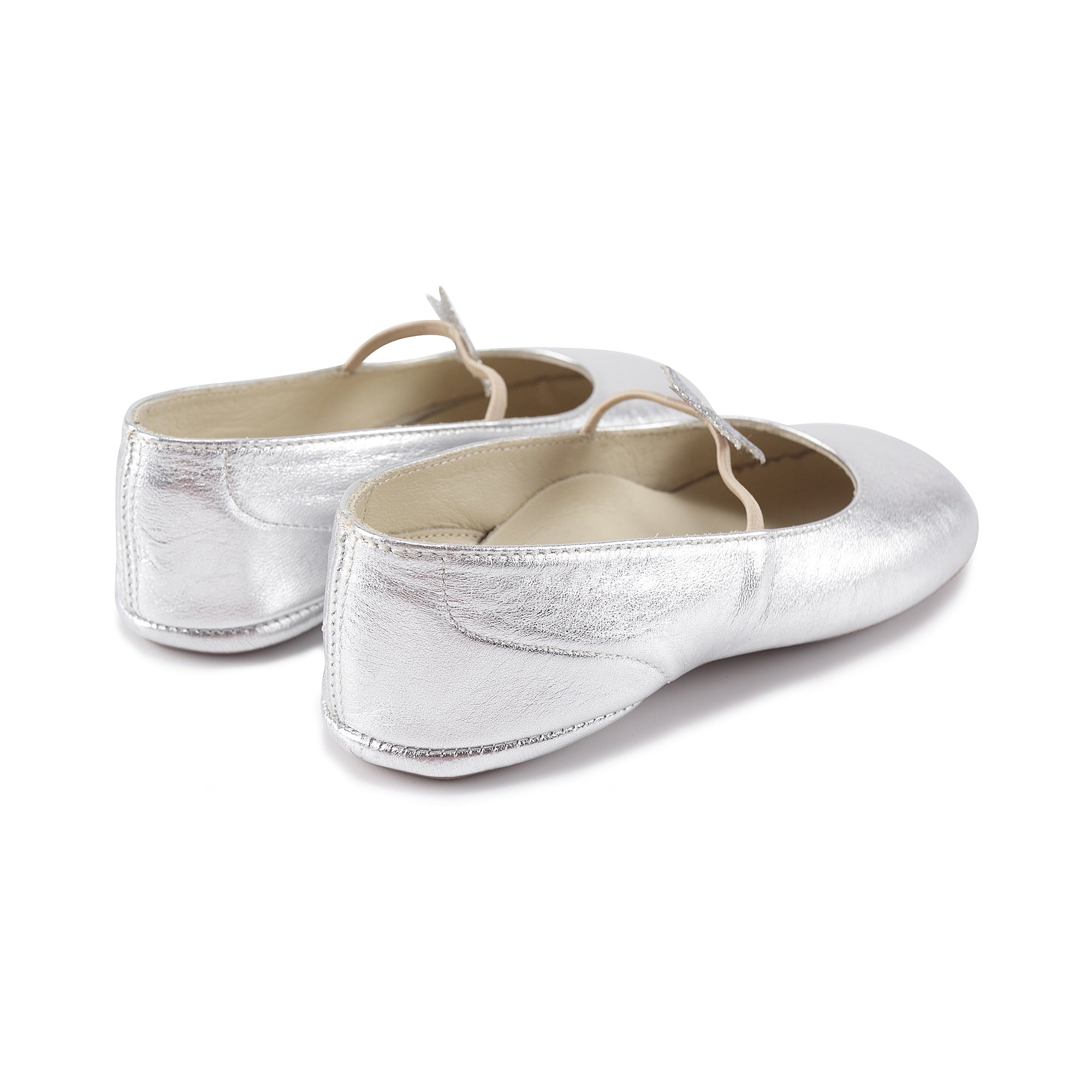 Girls Sliver Leather Shoes