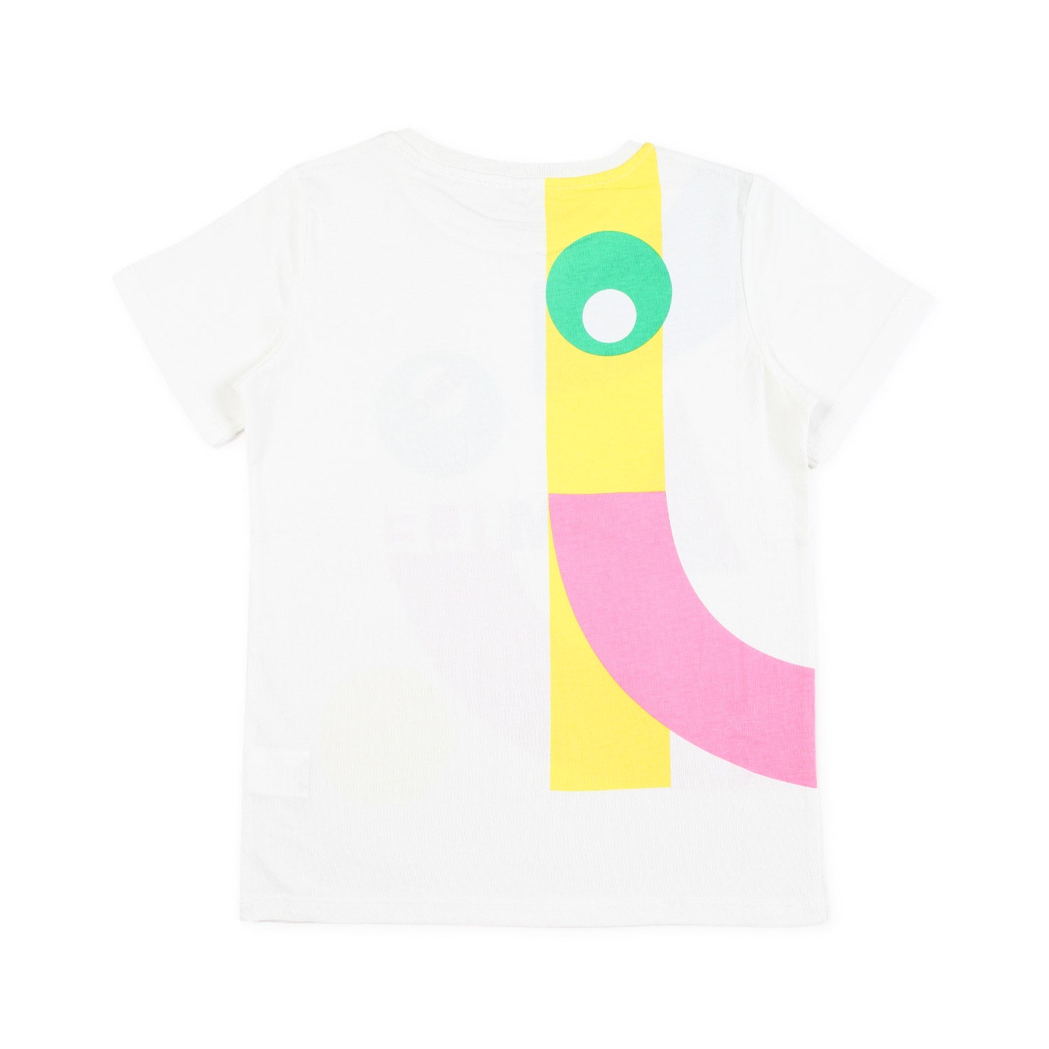 Girls White Printed Cotton T-Shirt