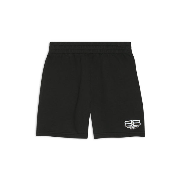 Boys & Girls Black Logo Cotton Shorts
