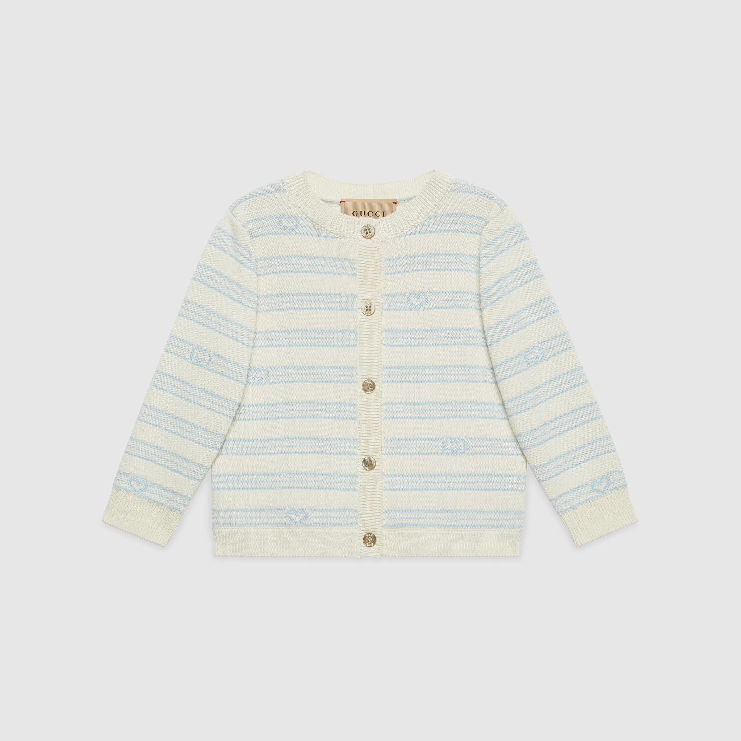 Baby Girls White Stripes Cardigan