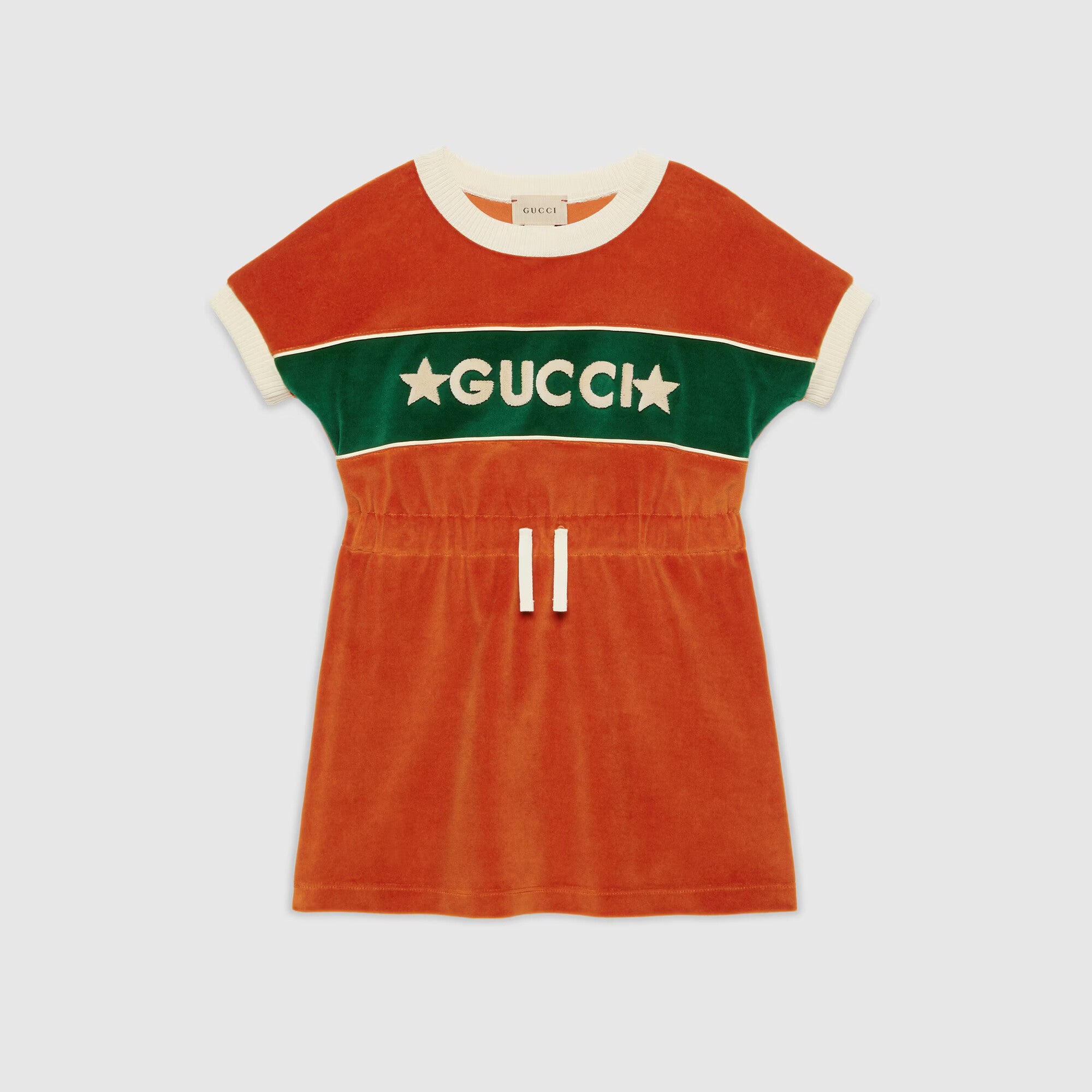 Girls Orange Logo Cotton Dress