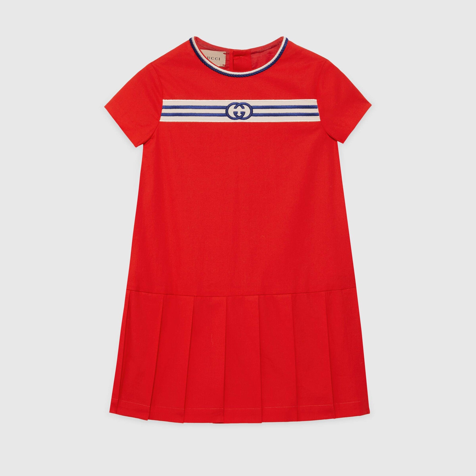 Girls Red Logo Cotton Dress
