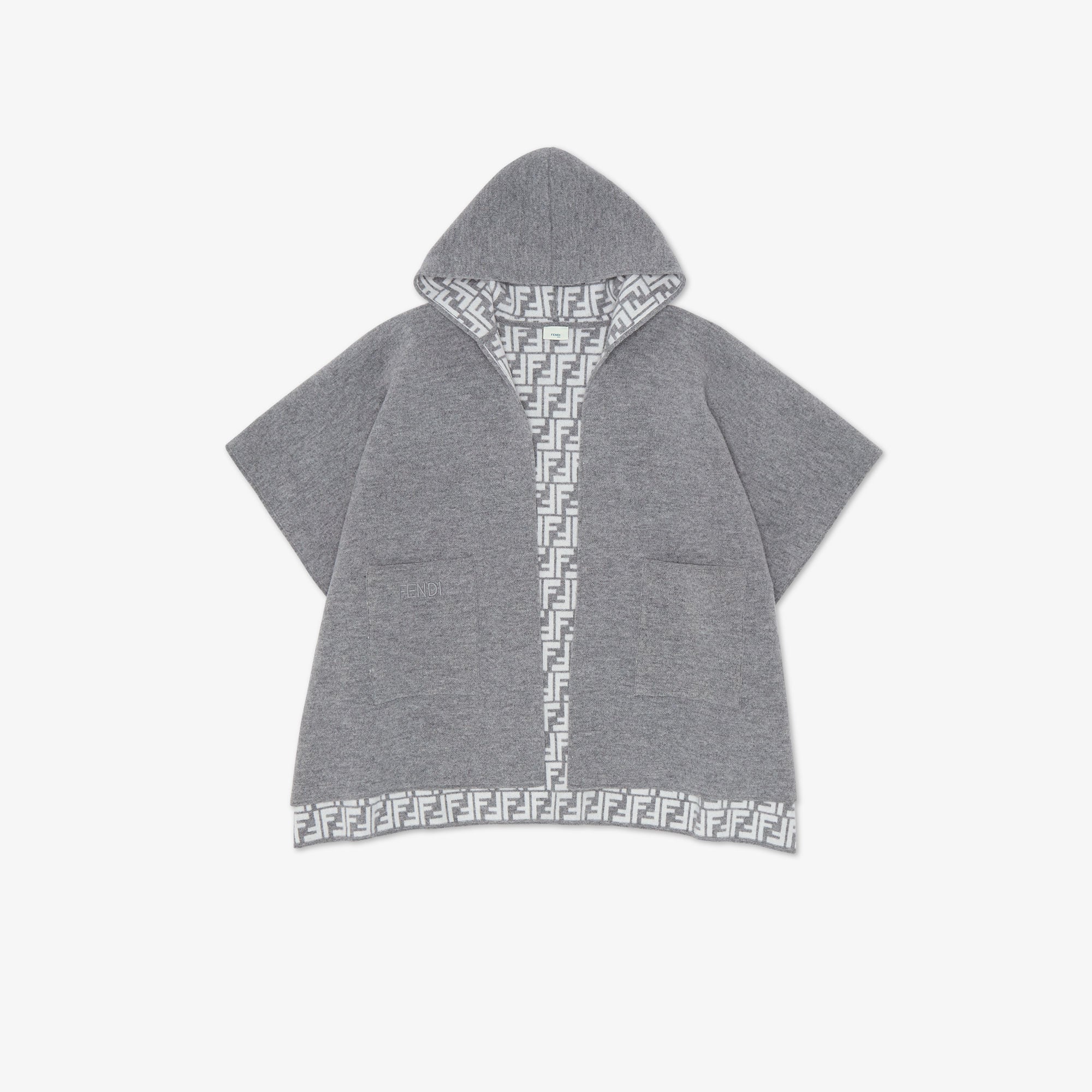 Girls Grey Wool Reversible Cape