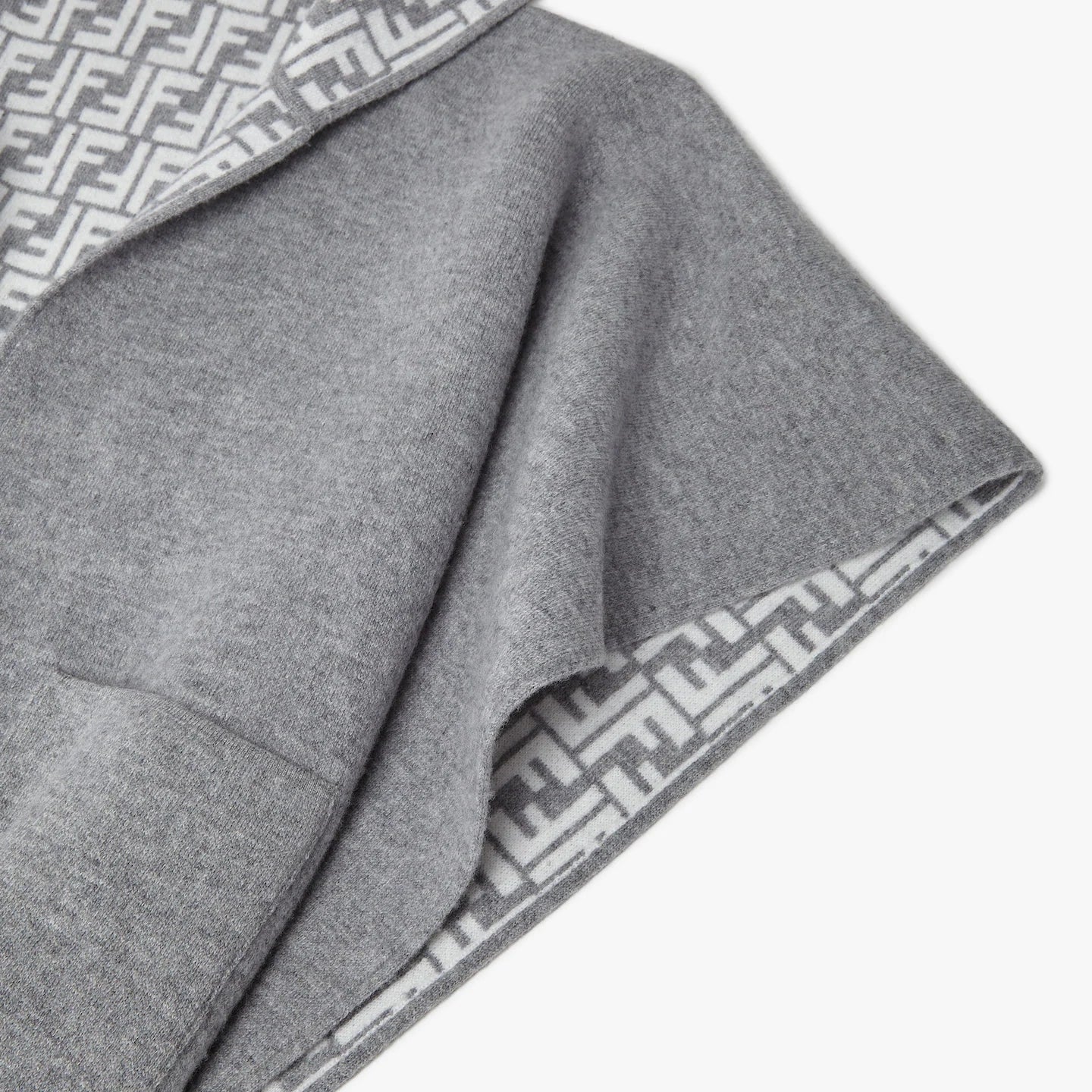 Girls Grey Wool Reversible Cape