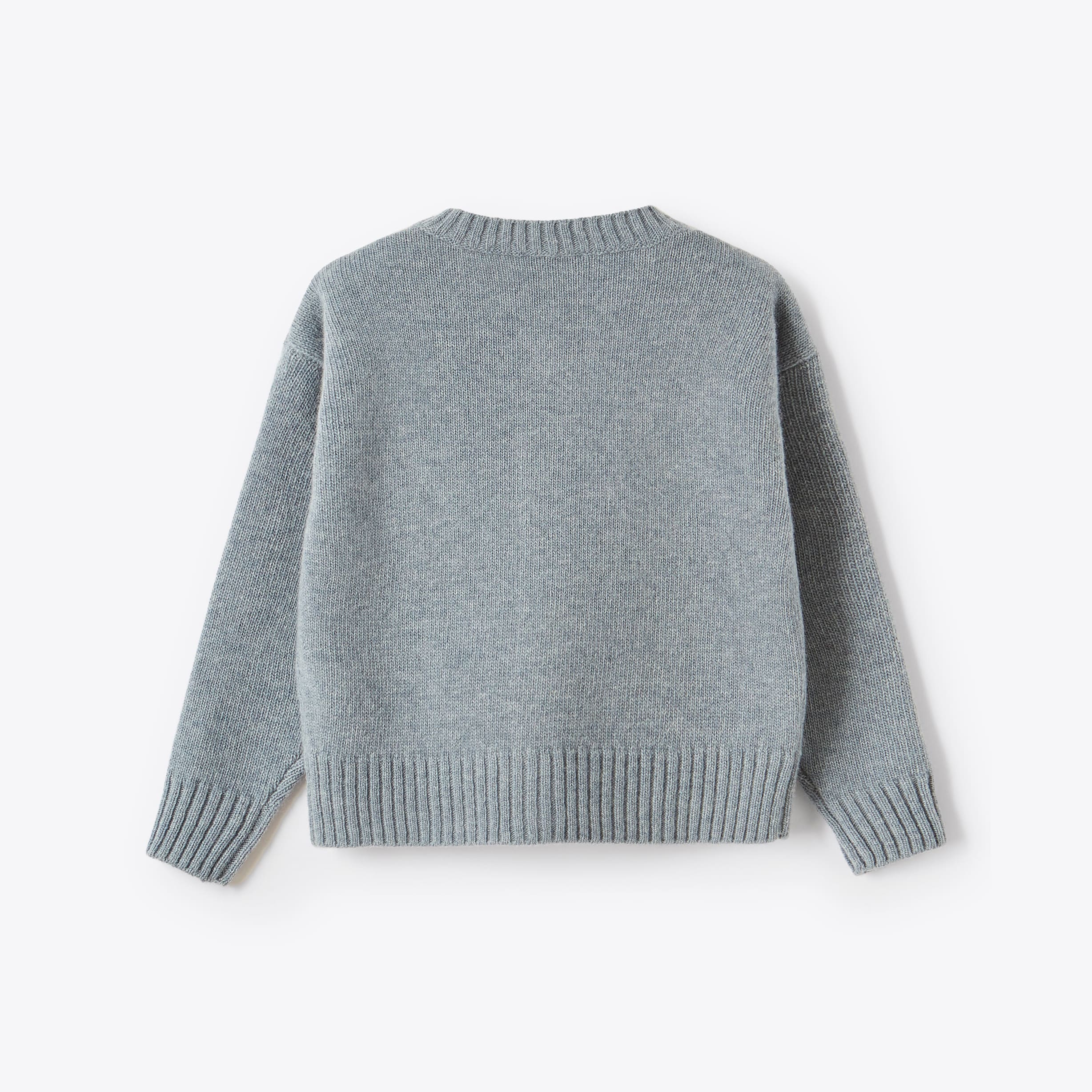 Girls Light Blue Wool Cardigan
