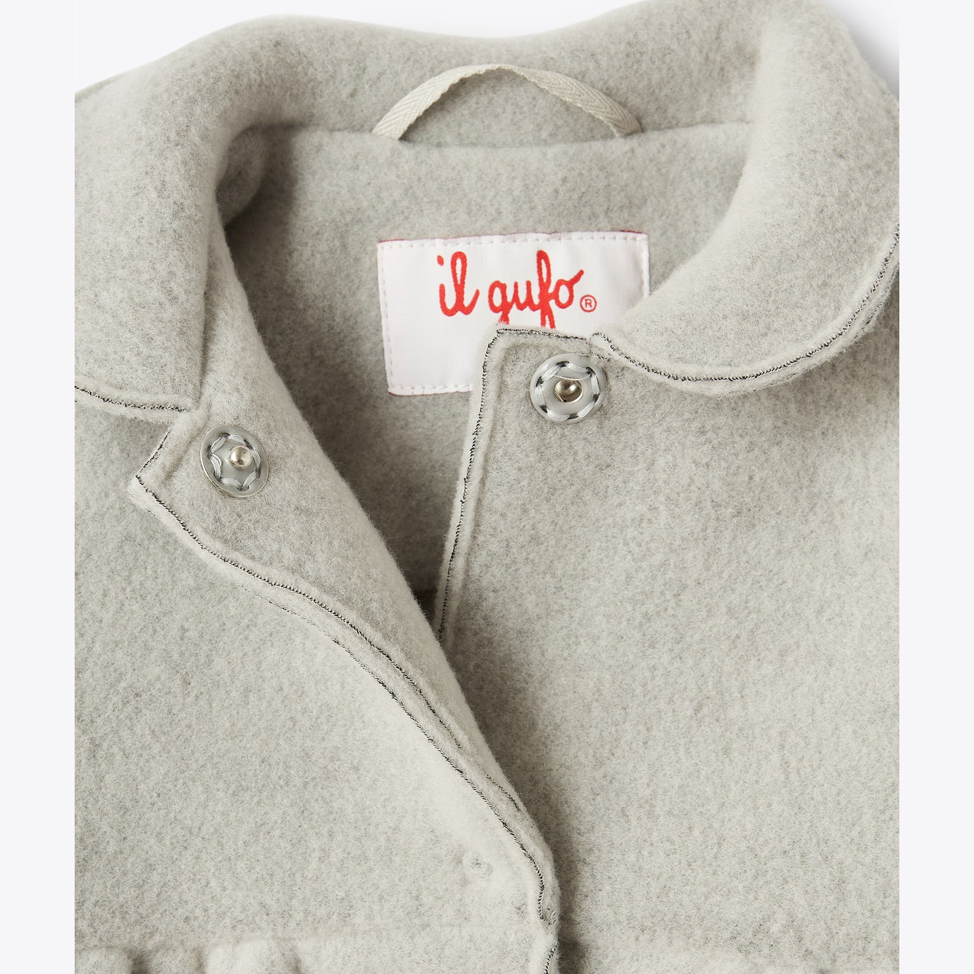 Girls Grey Fringed Fleece Coat
