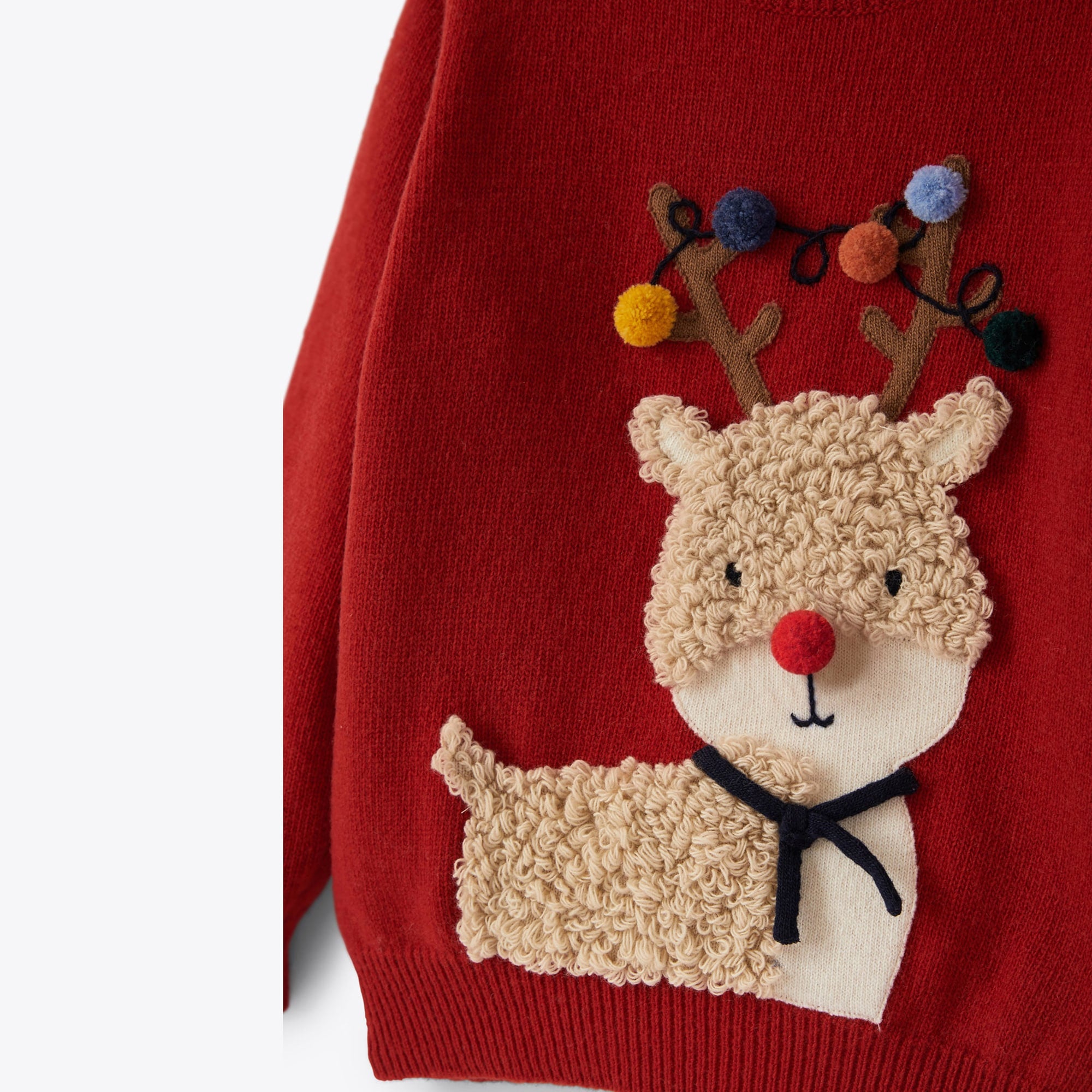 Boys & Girls Red Reindeer Wool Sweater