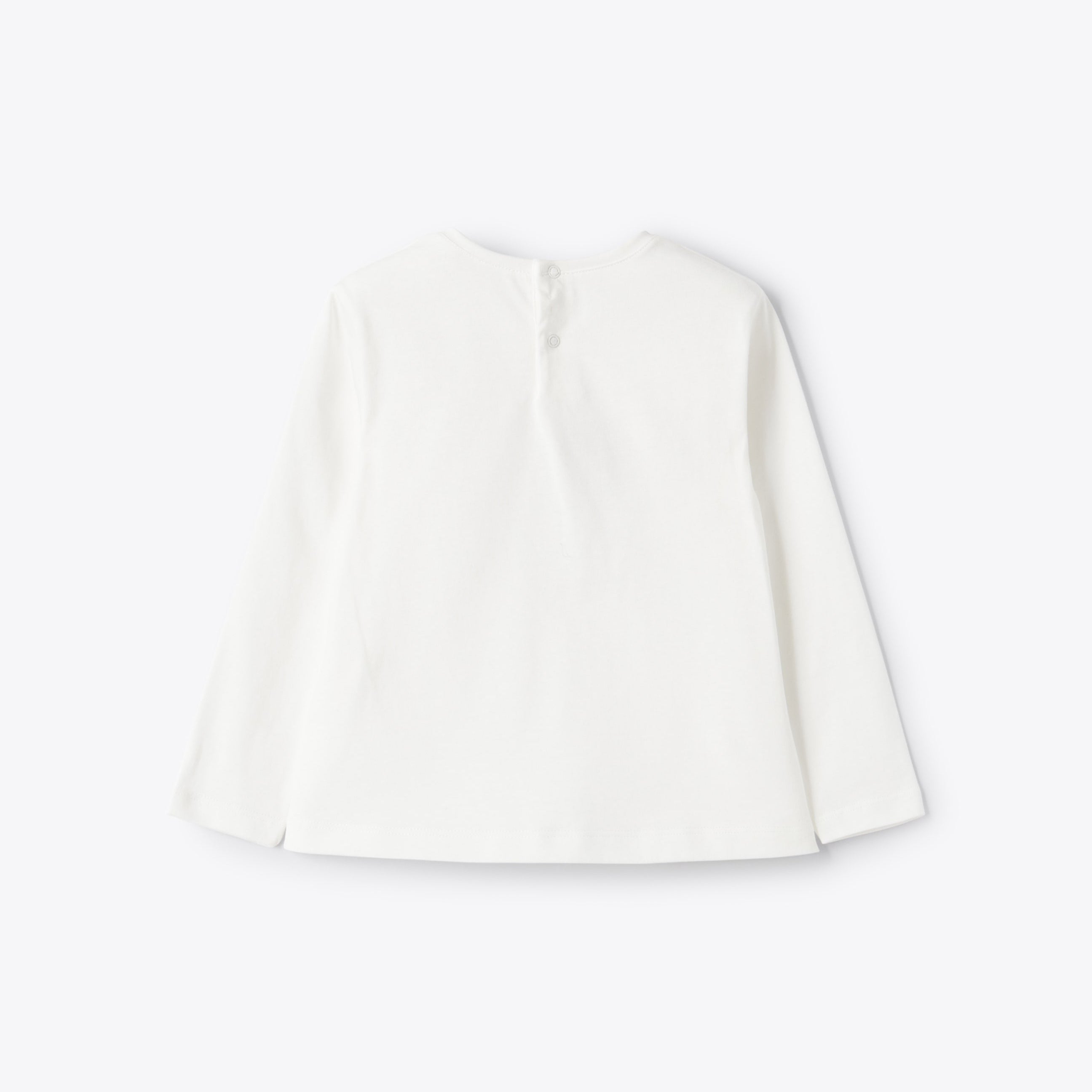 Girls White Printed Cotton T-Shirt