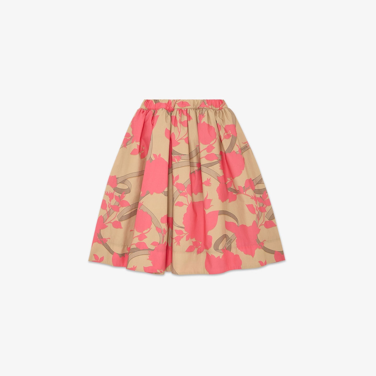 Girls Pink Flower Cotton Skirt