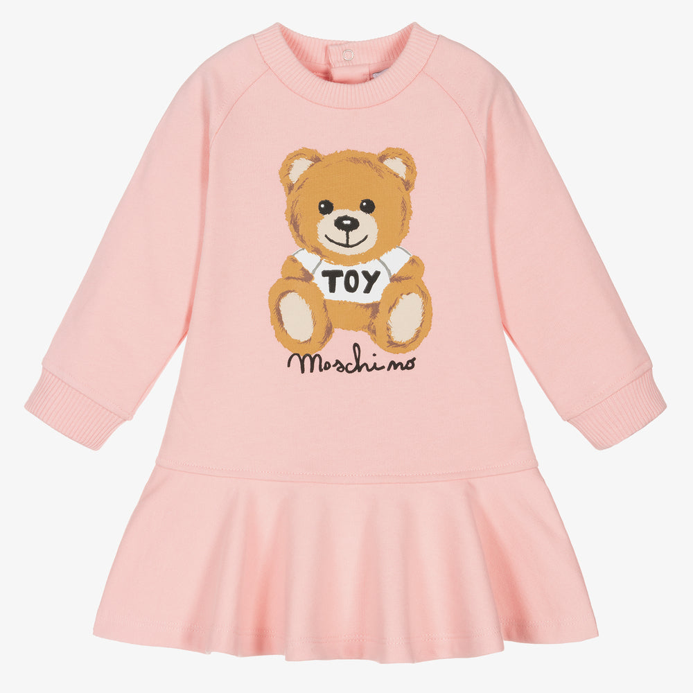 Baby Girls Pink Printed Cotton Dress