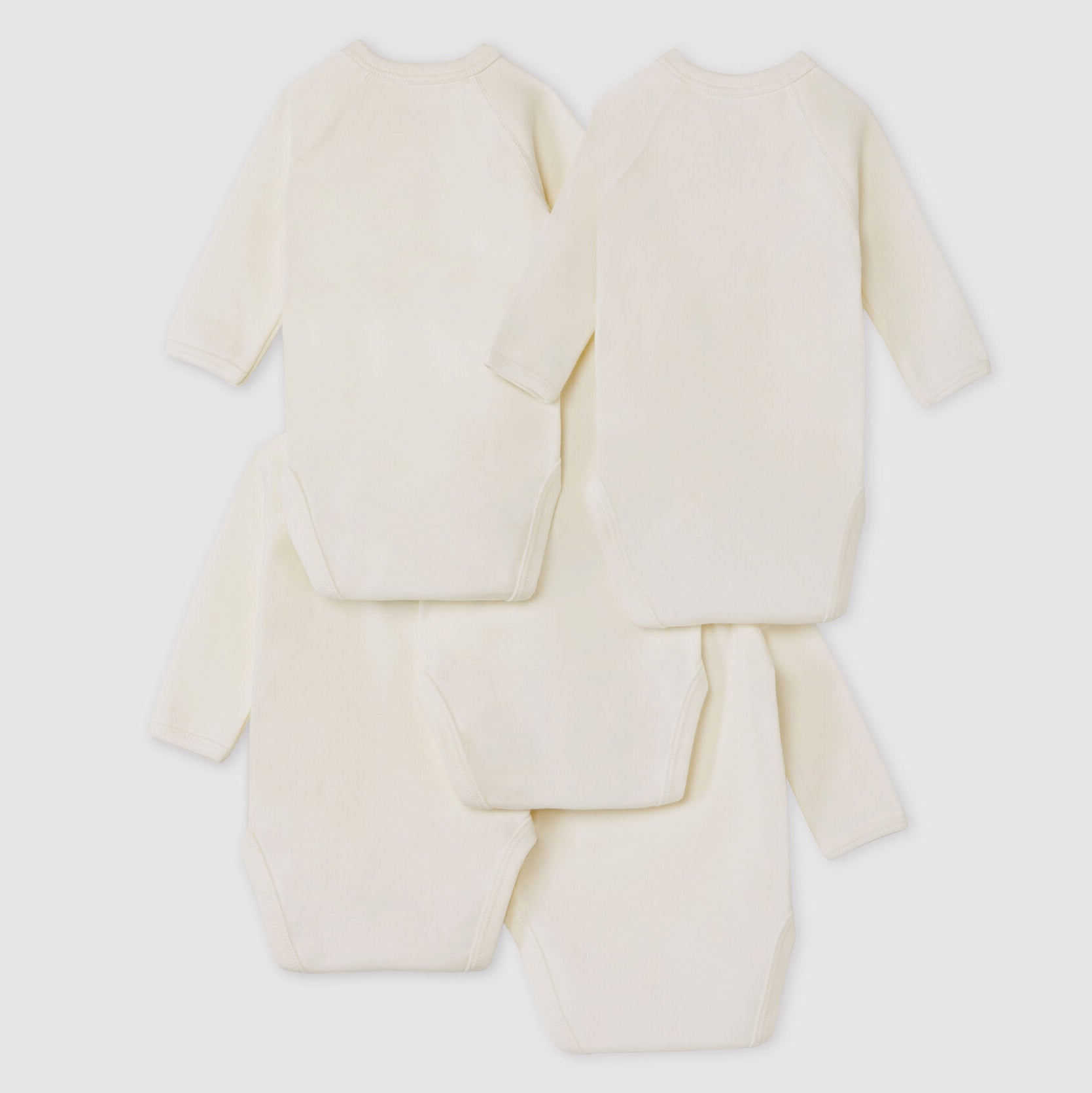 Baby Boys & Girls White Cotton Babysuit Set(5 Pack)