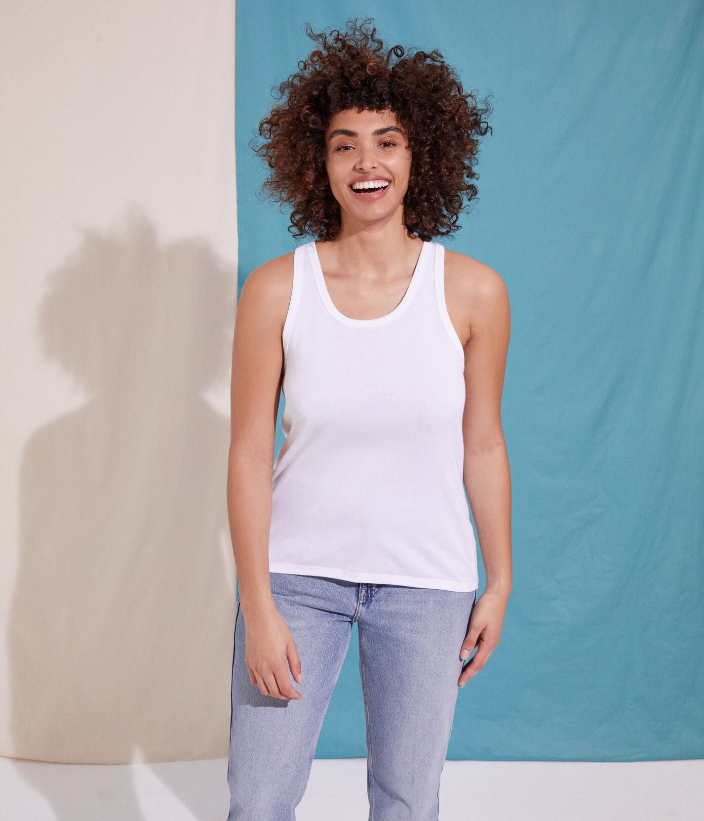 Women White Cotton Vest