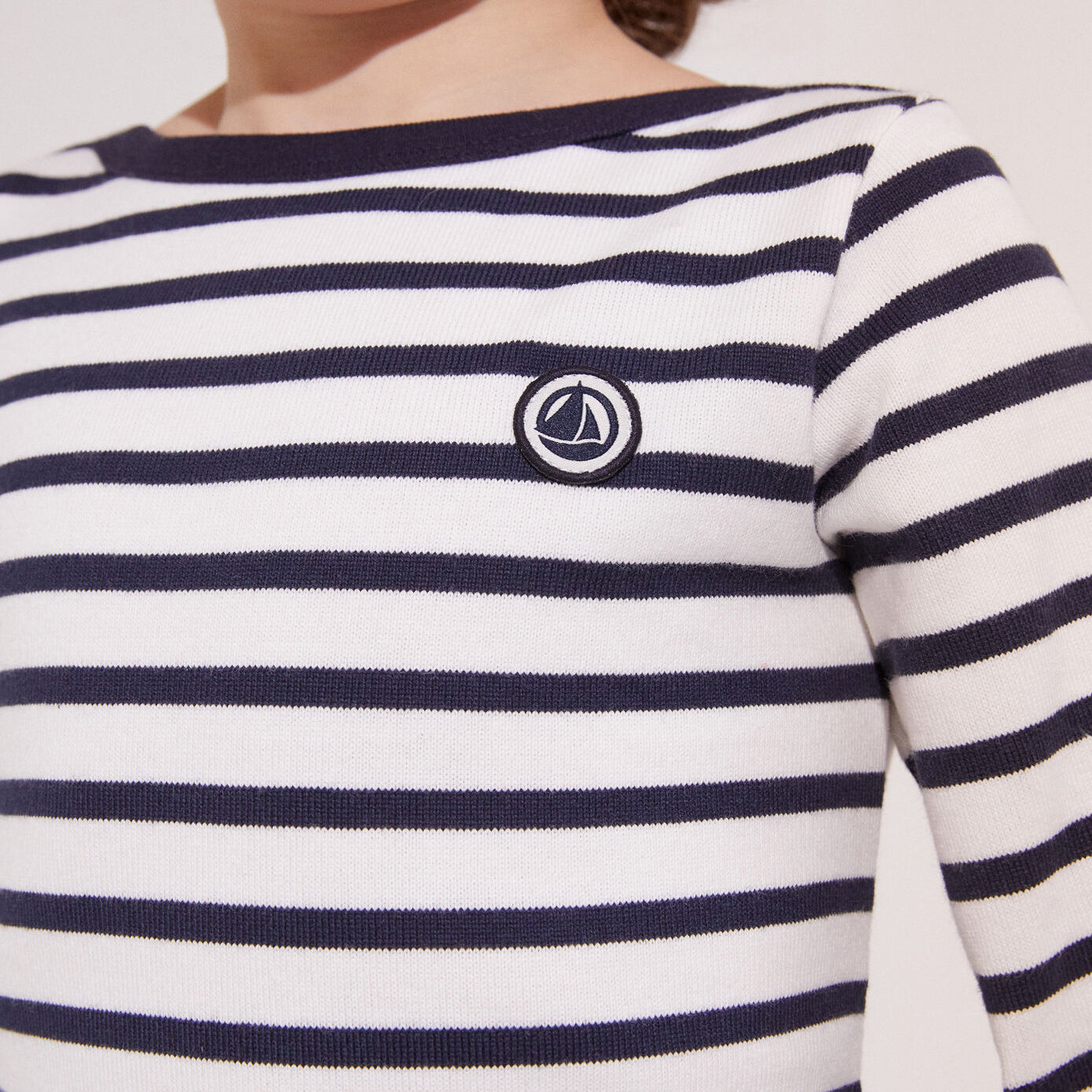 Boys Navy Stripes Cotton T-Shirt