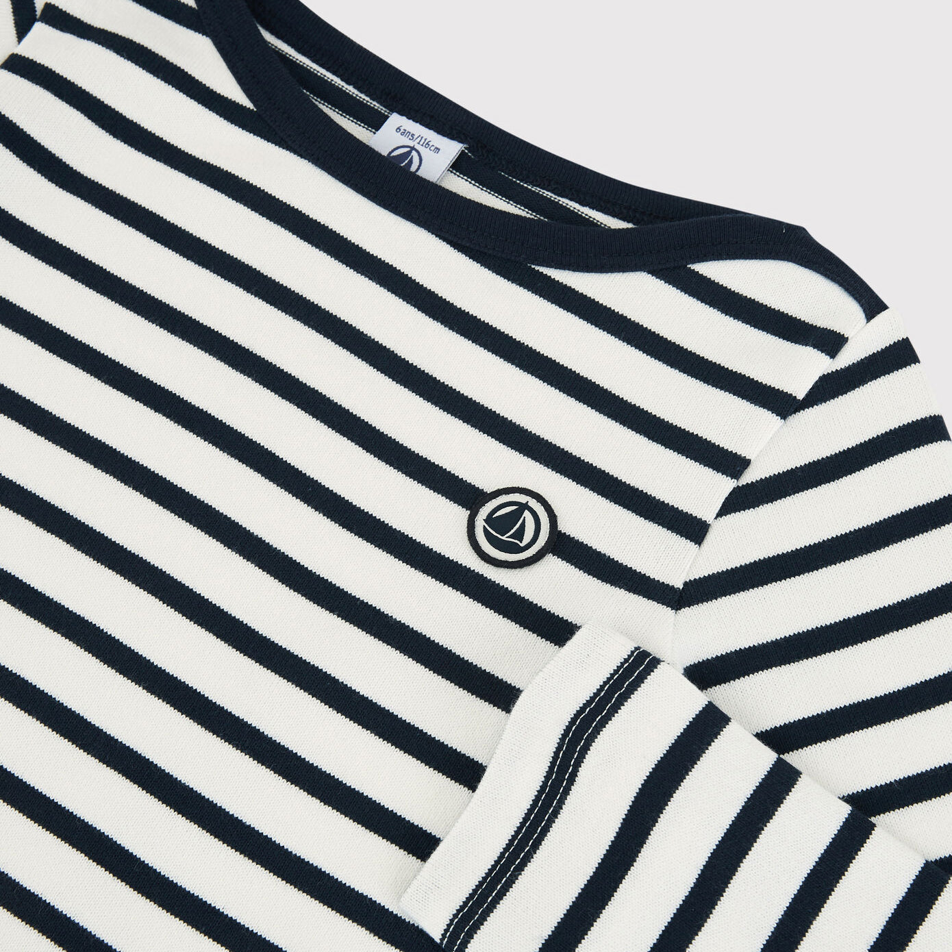 Boys Navy Stripes Cotton T-Shirt