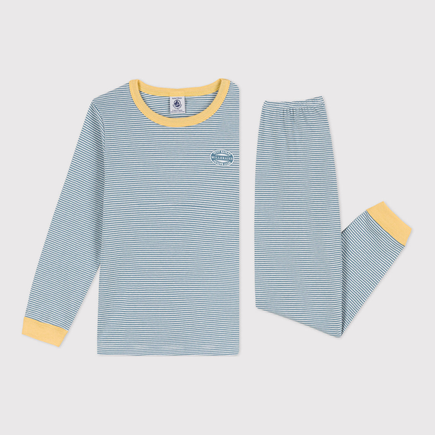 Boys Blue Stripes Cotton Nightwear Set