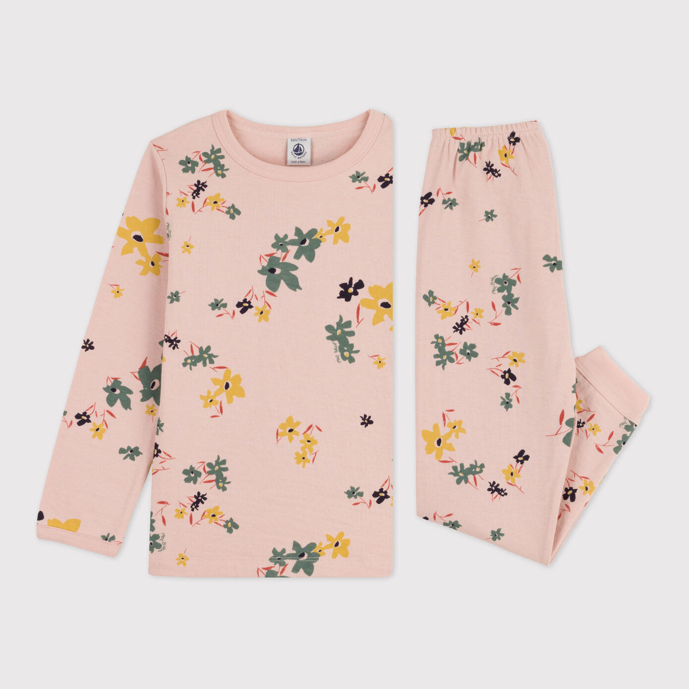 Girls Pink Printed Cotton Nightwear Set