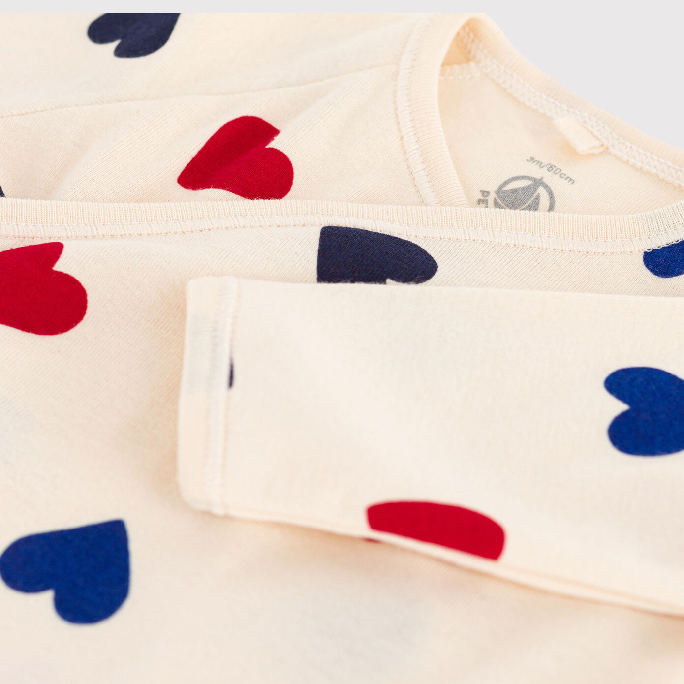 Baby Boys & Girls White Heart Cotton Babysuit