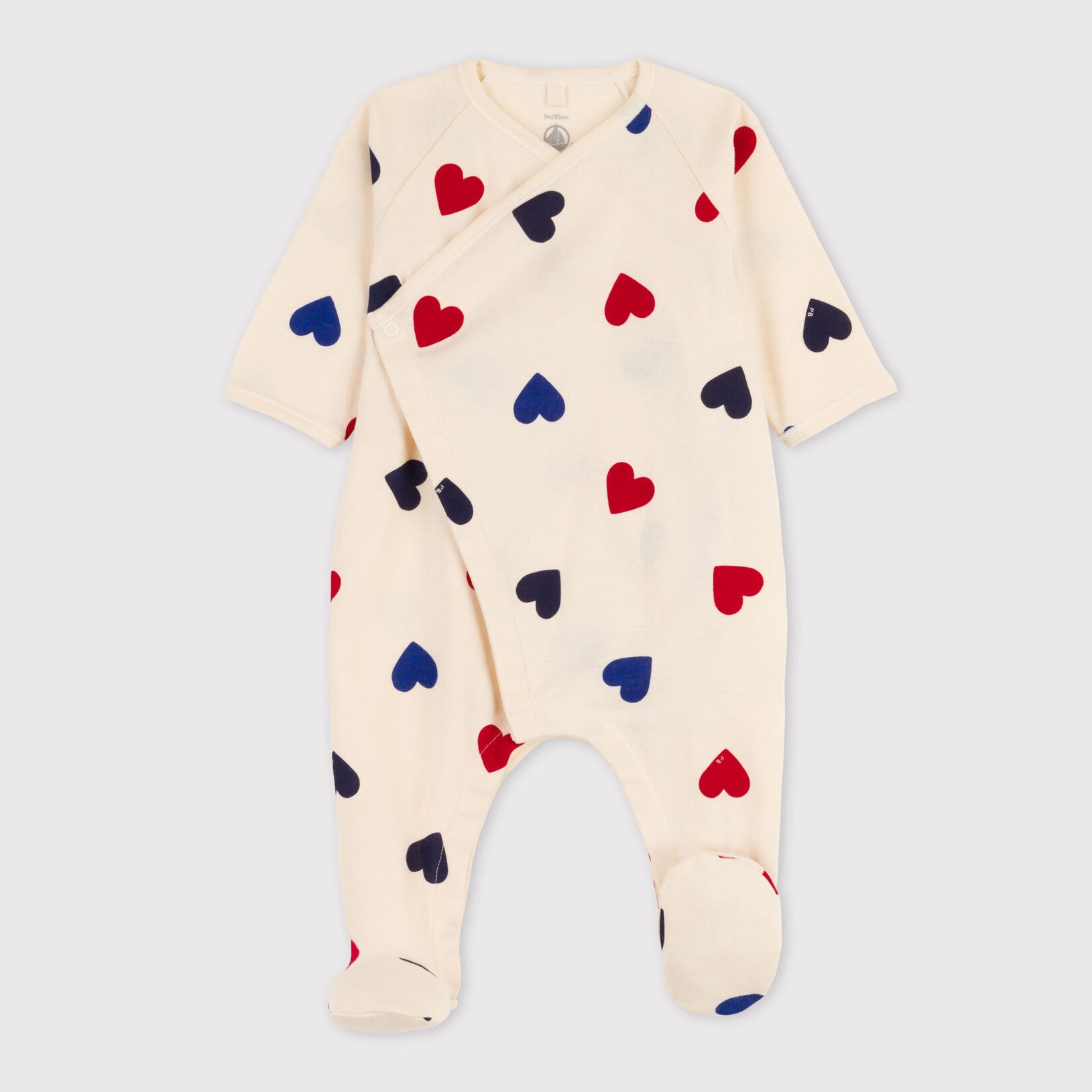 Baby Boys & Girls White Heart Cotton Babysuit