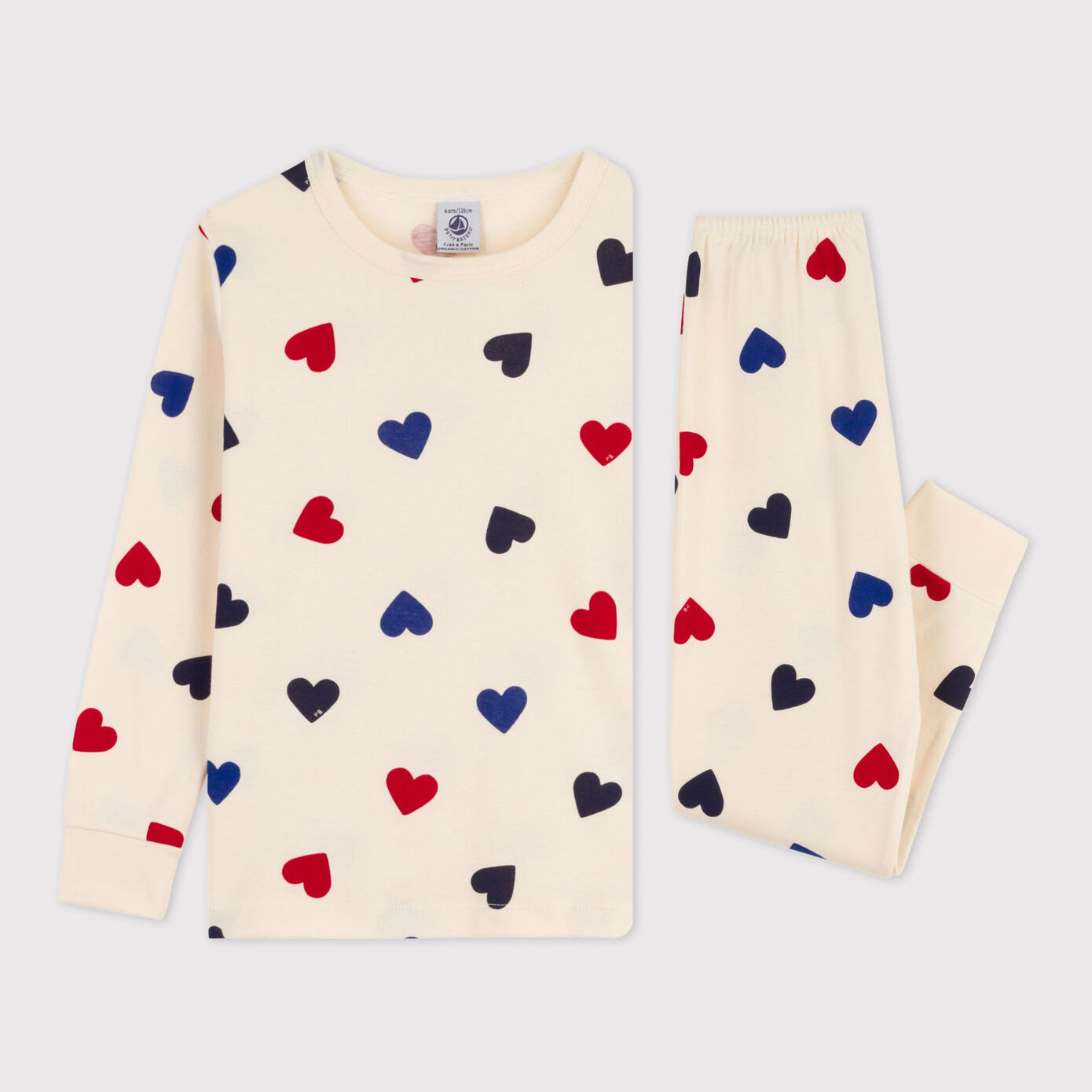 Girls Ivory Heart Cotton Nightwear Set