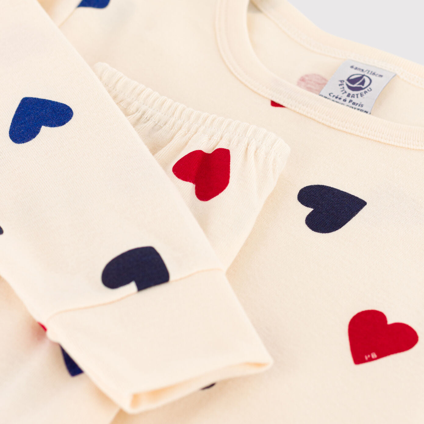 Girls Ivory Heart Cotton Nightwear Set