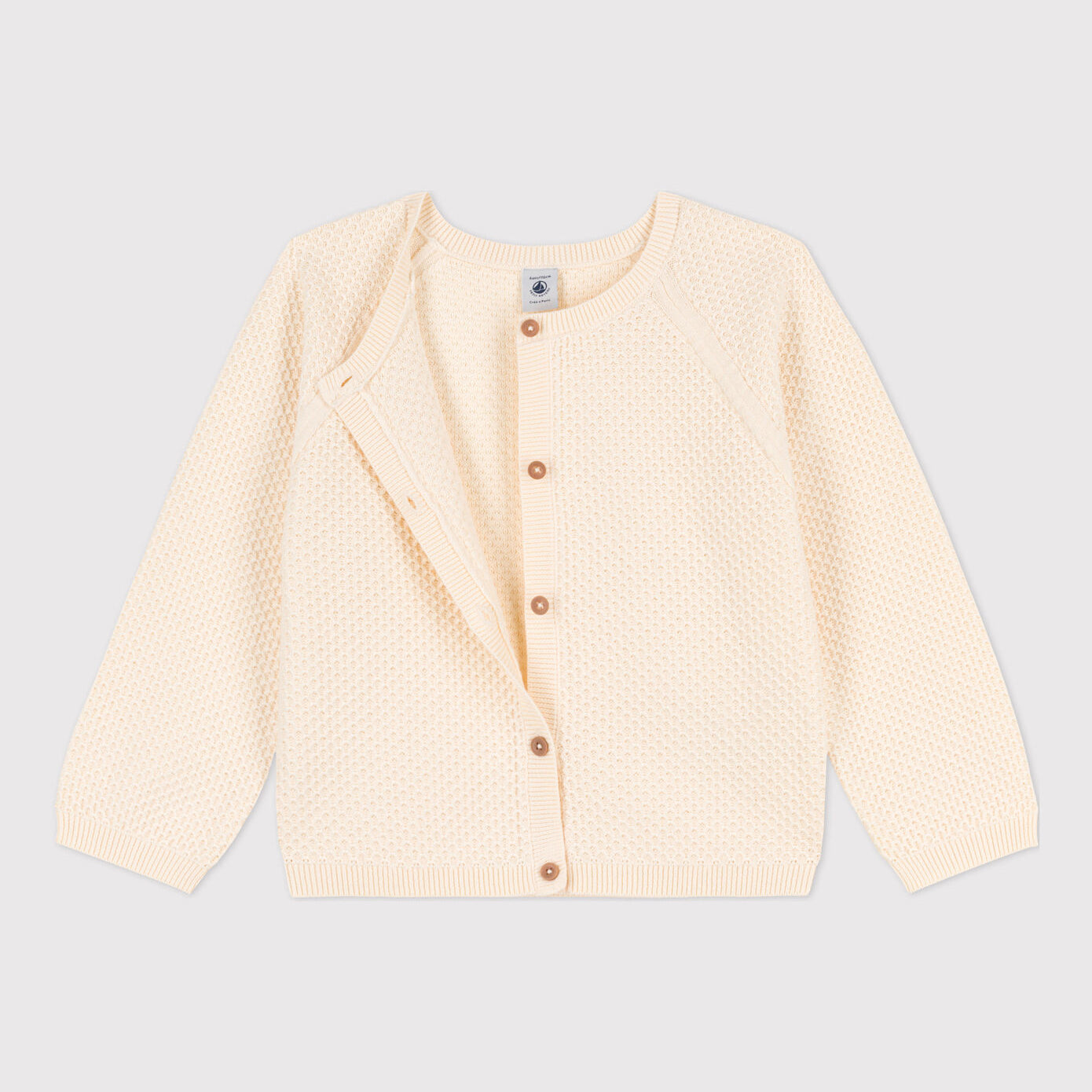 Girls White Cotton Cardigan