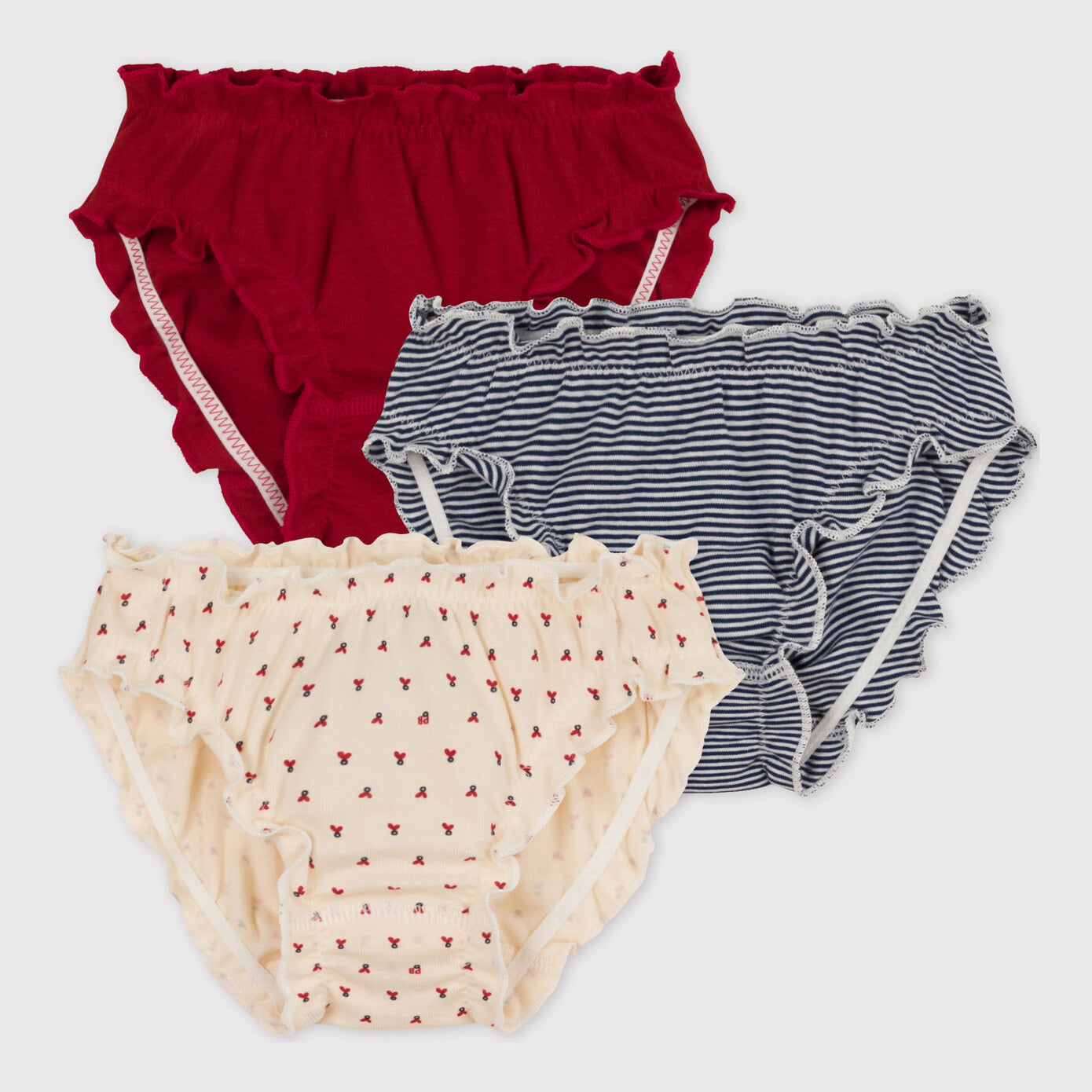 Girls Multicolor Cotton Underwear Set(3 Pack)