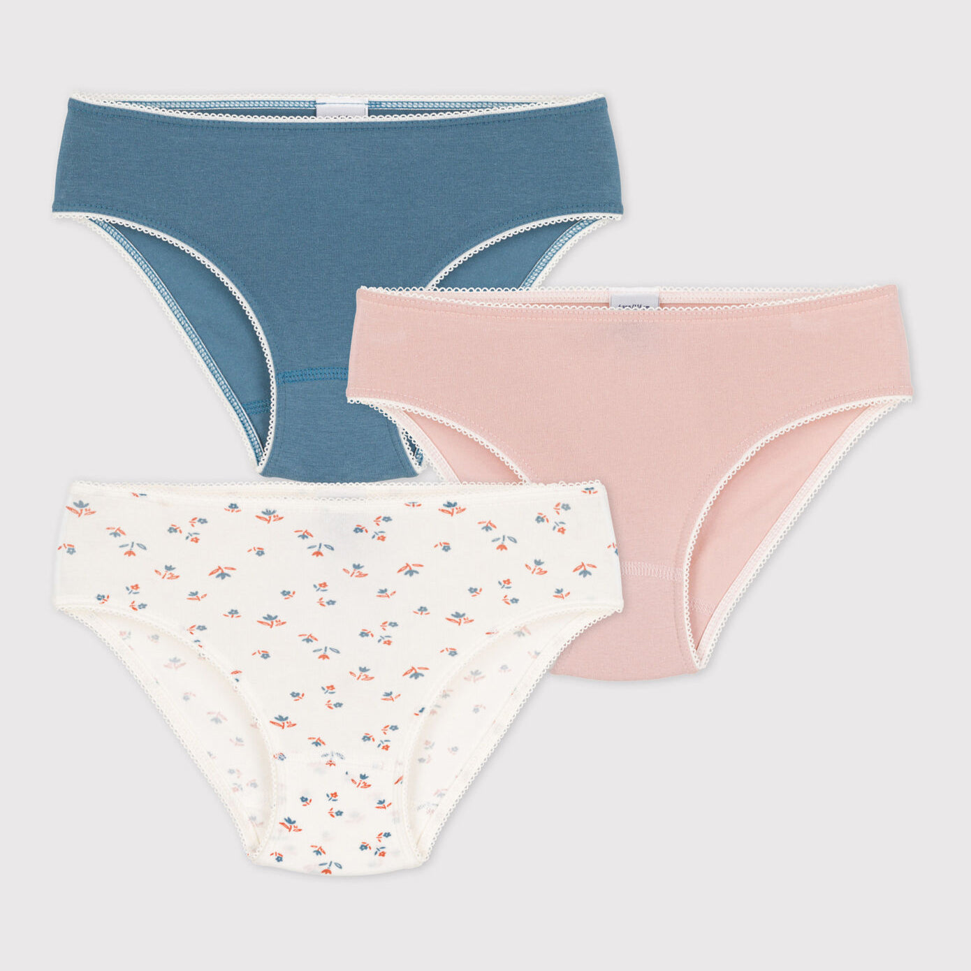 Girls Multicolor Cotton Underwear Set(3 Pack)