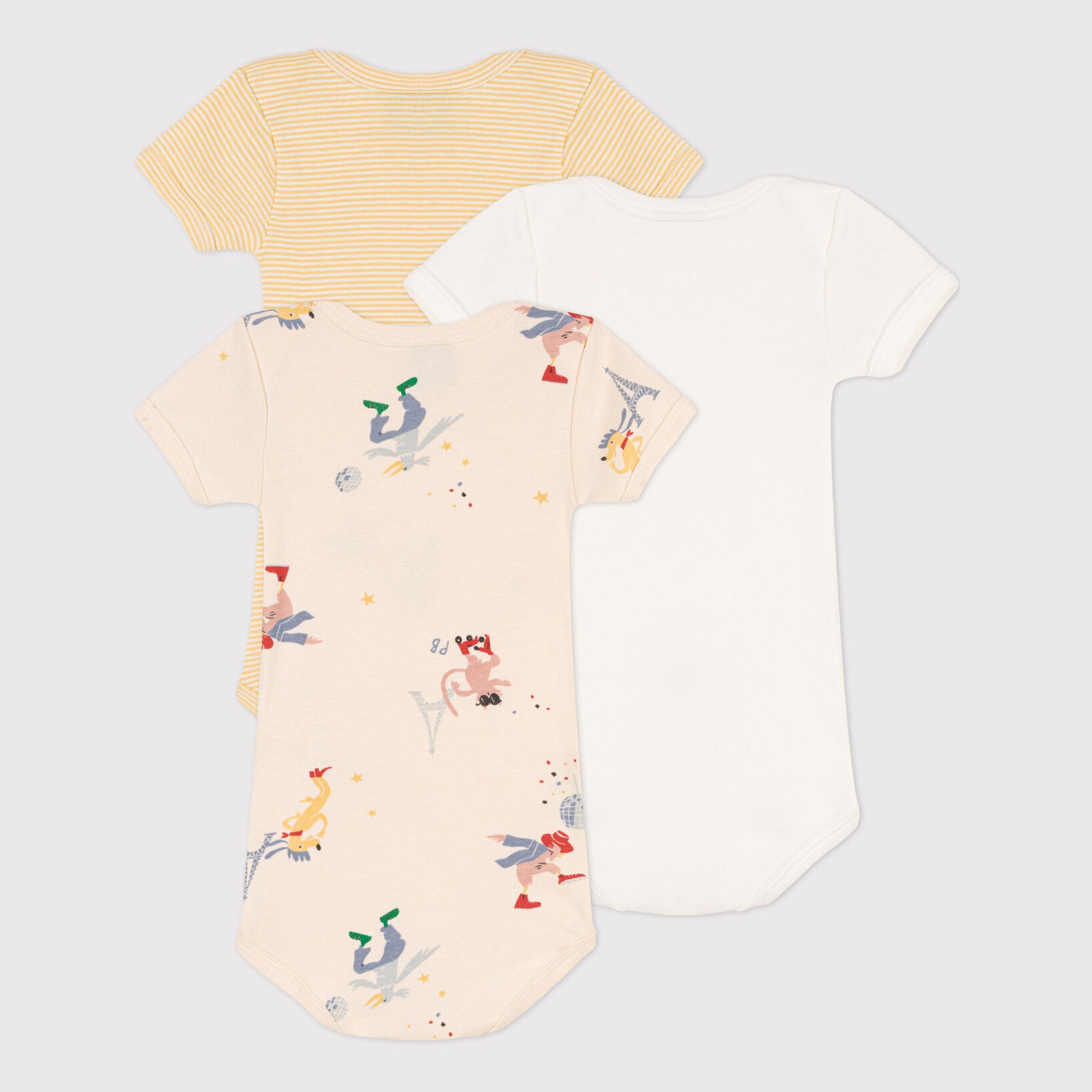 Baby Boys & Girls Multicolor Cotton Babysuit Set(3 Pack)