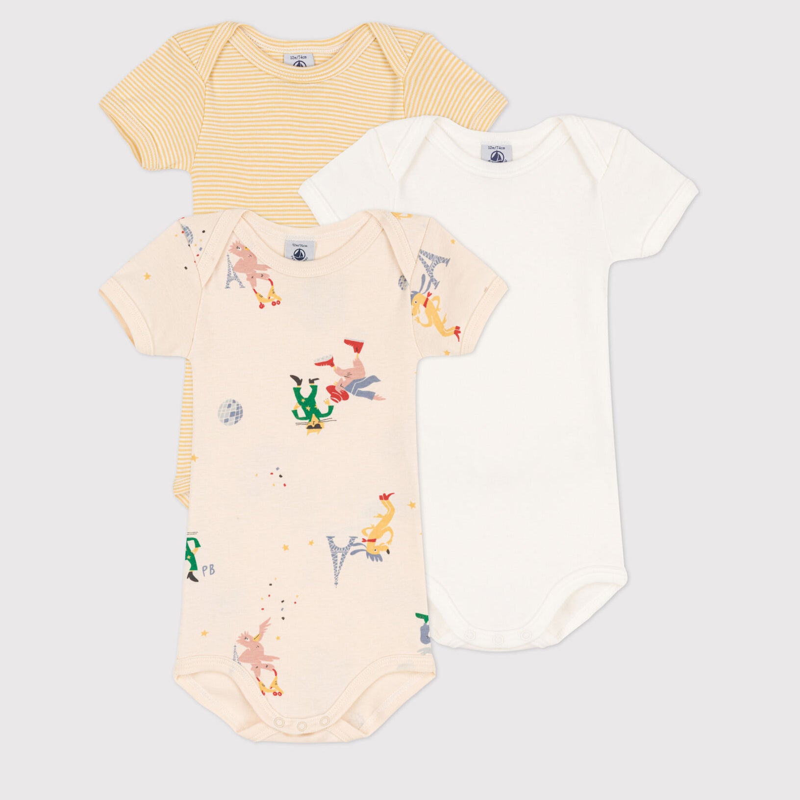 Baby Boys & Girls Multicolor Cotton Babysuit Set(3 Pack)