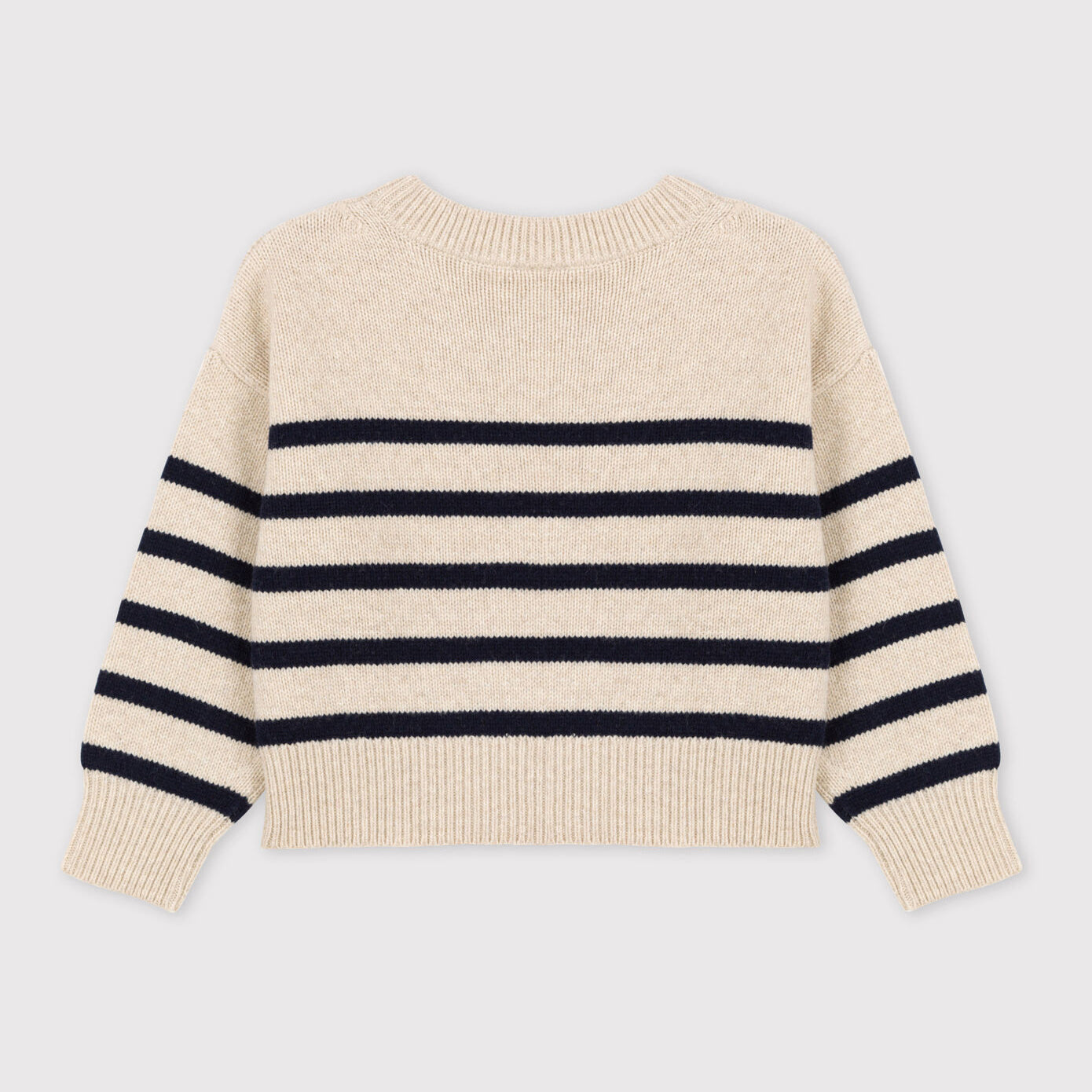 Girls Ivory Stripes Sweater