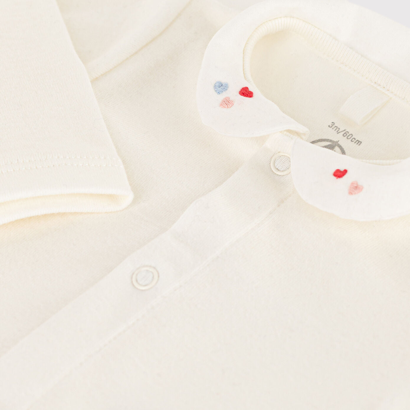Baby Girls White Cotton Babysuit