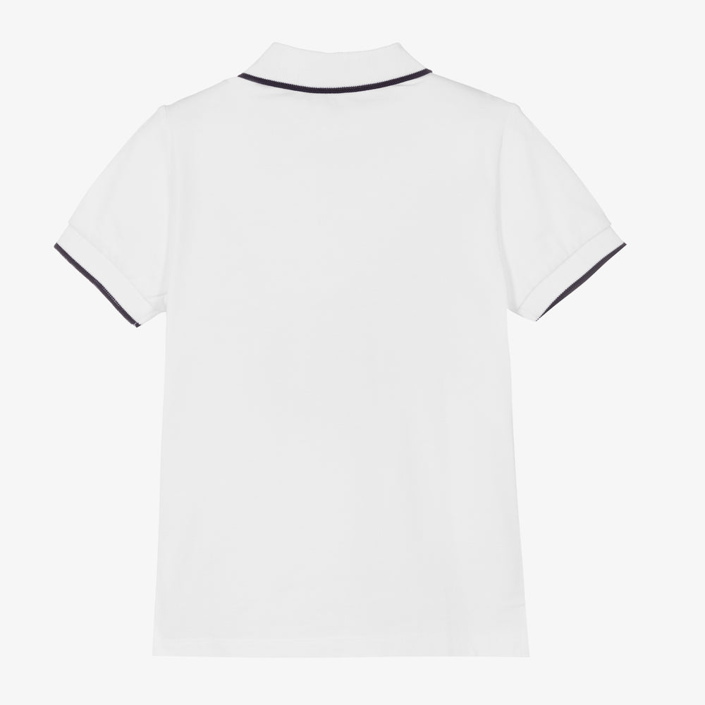 Boys White Tiger Polo Shirt