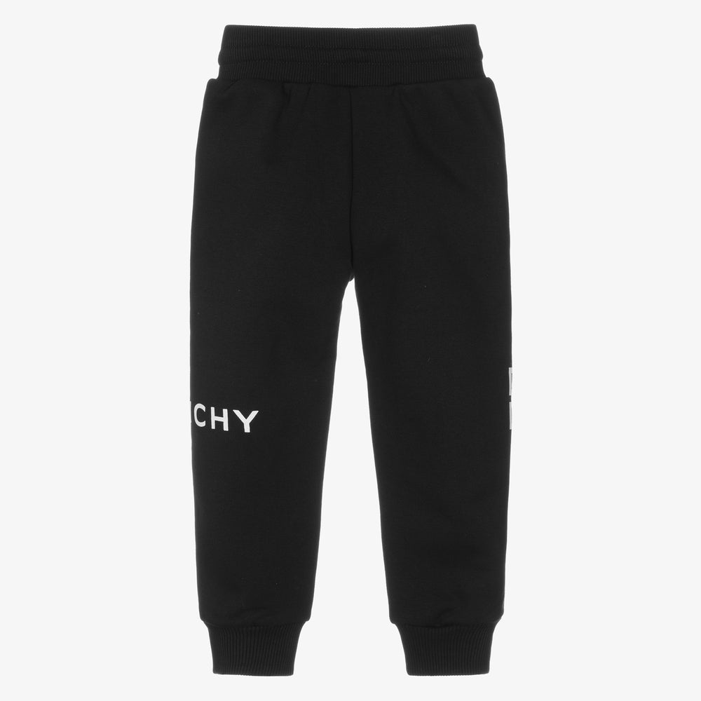 Girls Black Logo Cotton Trousers