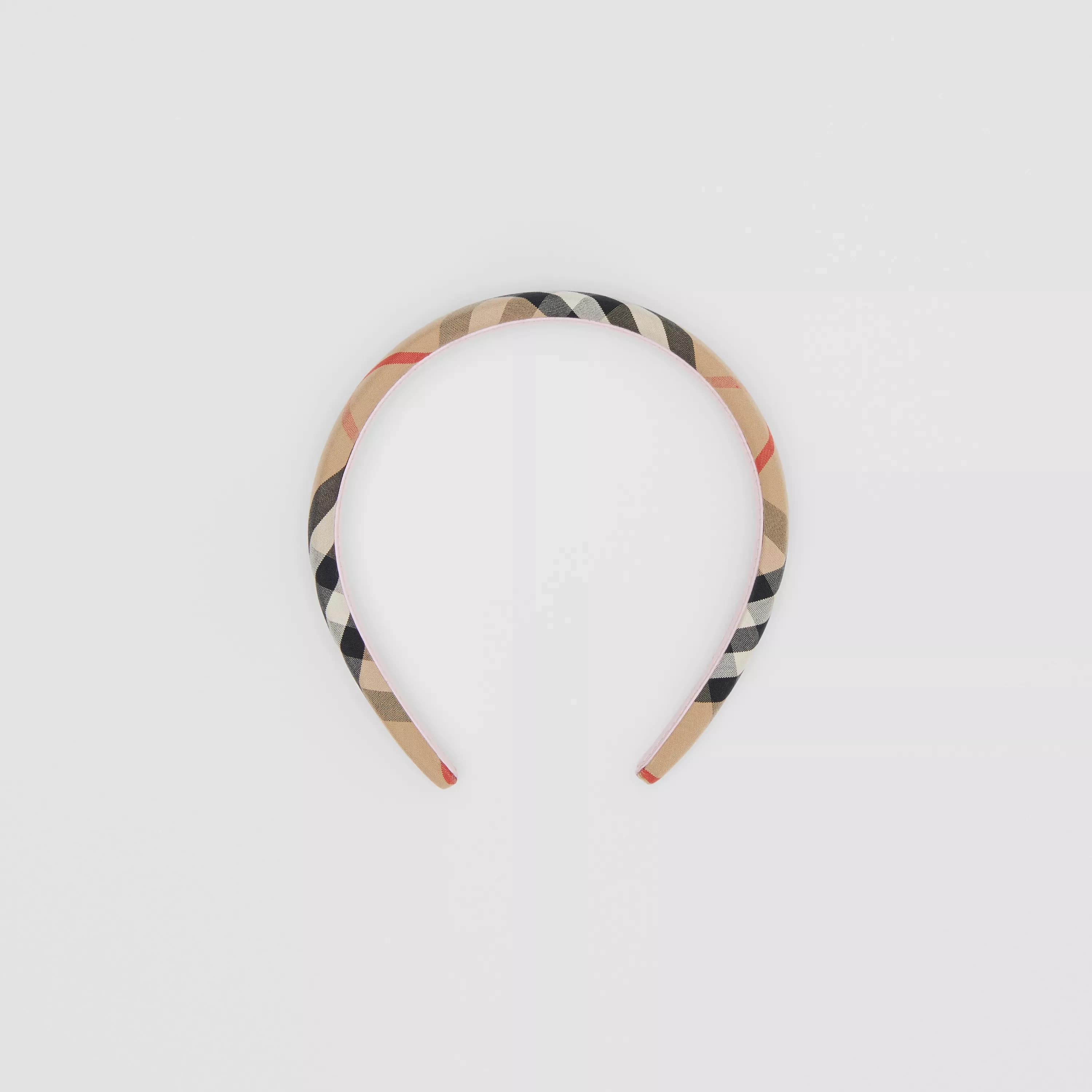 Girls Beige Check Headband