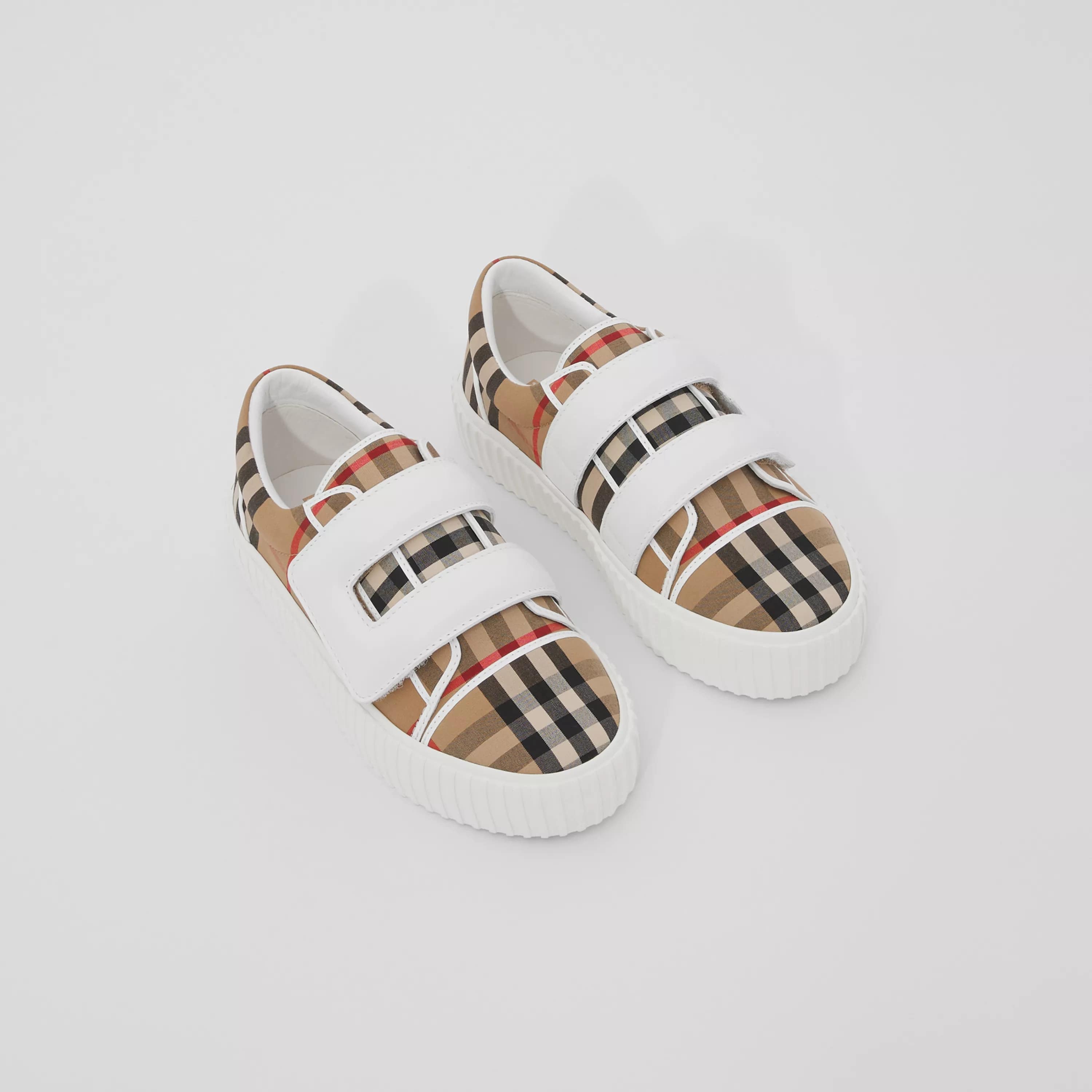 Boys & Girls Beige Check Shoes
