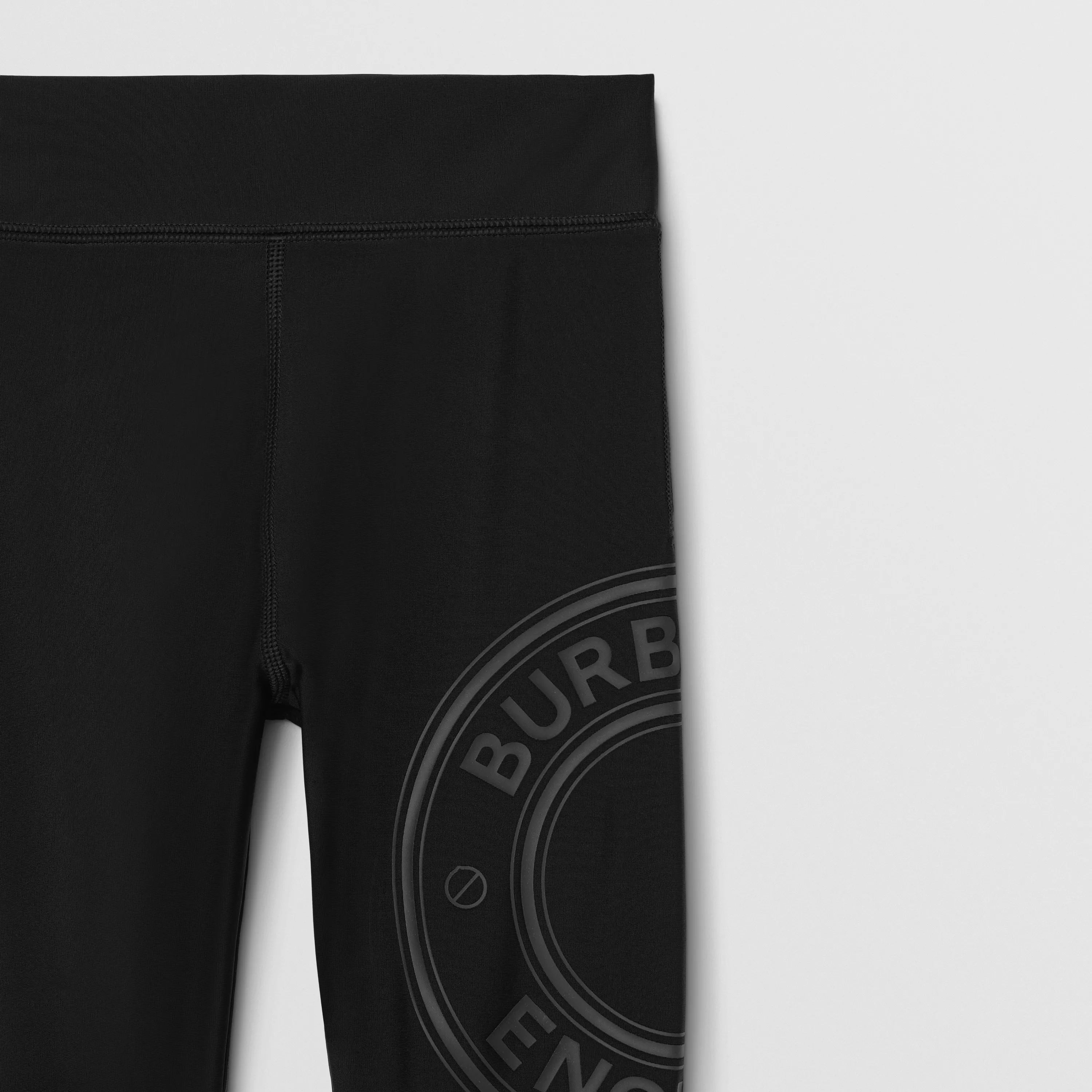 Girls Black Logo Leggings