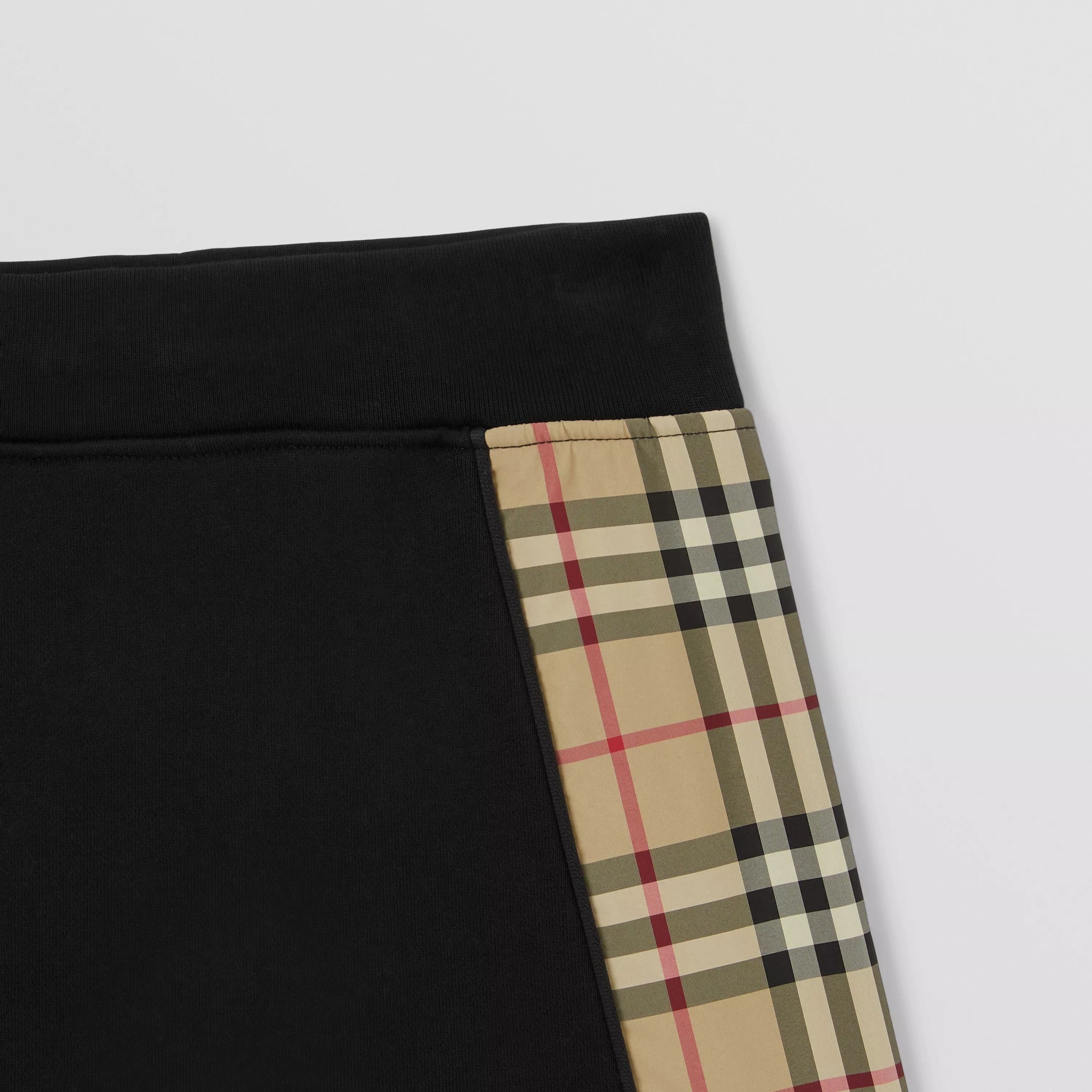 Girls Black Check Cotton Skirt