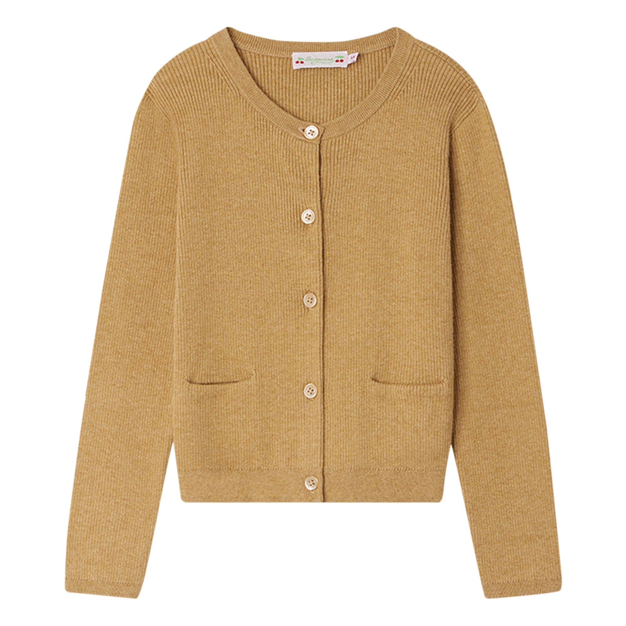 Girls Camel Cotton Cardigan
