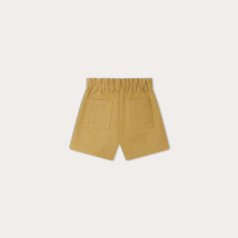 Girls Yellow Cotton Shorts