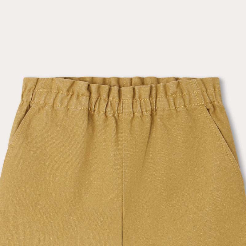 Girls Yellow Cotton Shorts