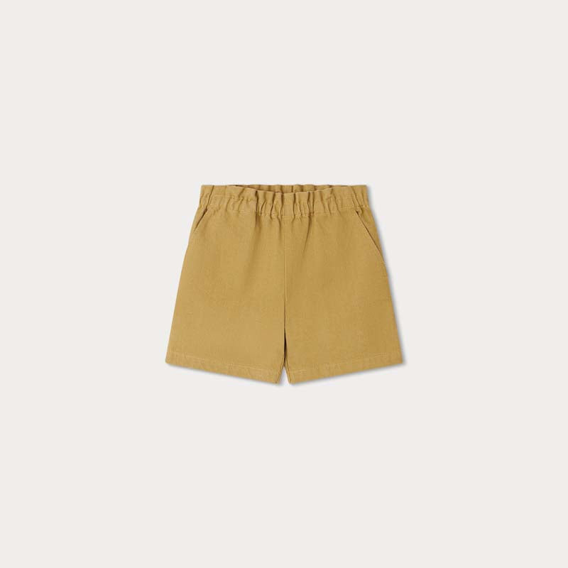 Girls Yellow Cotton Shorts