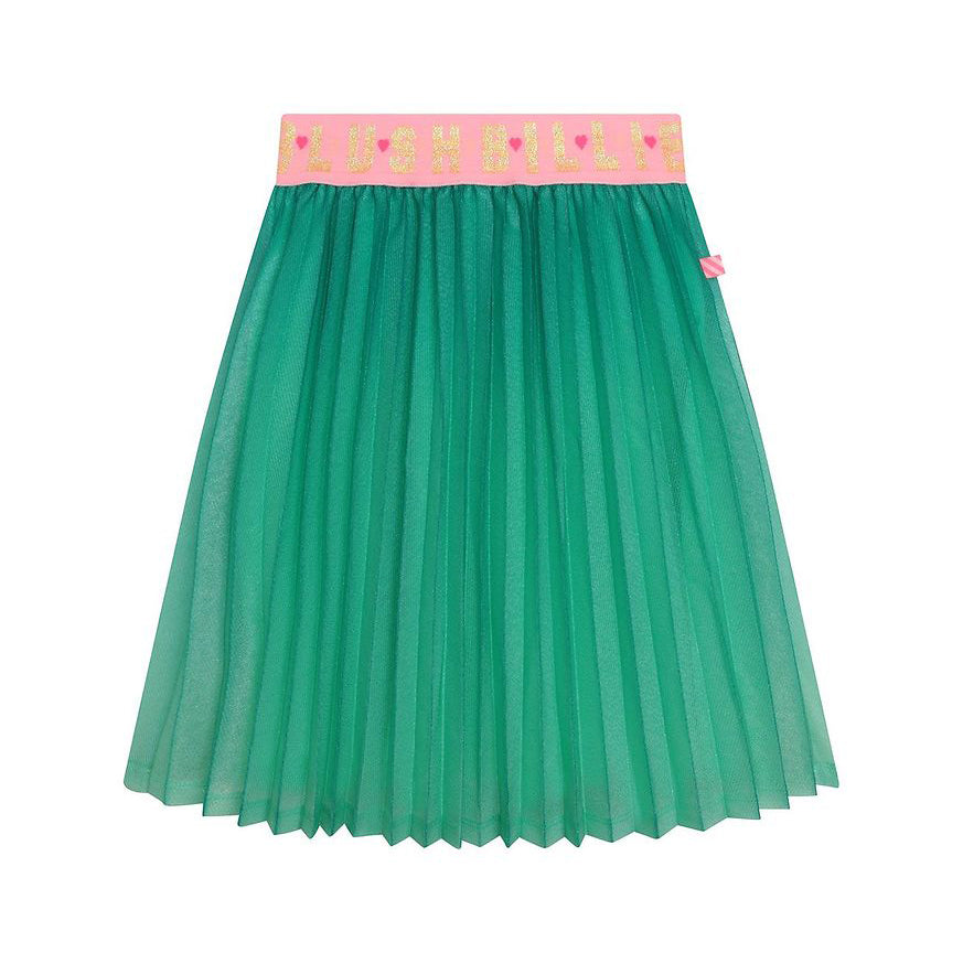 Girls Green Pleated Skirt