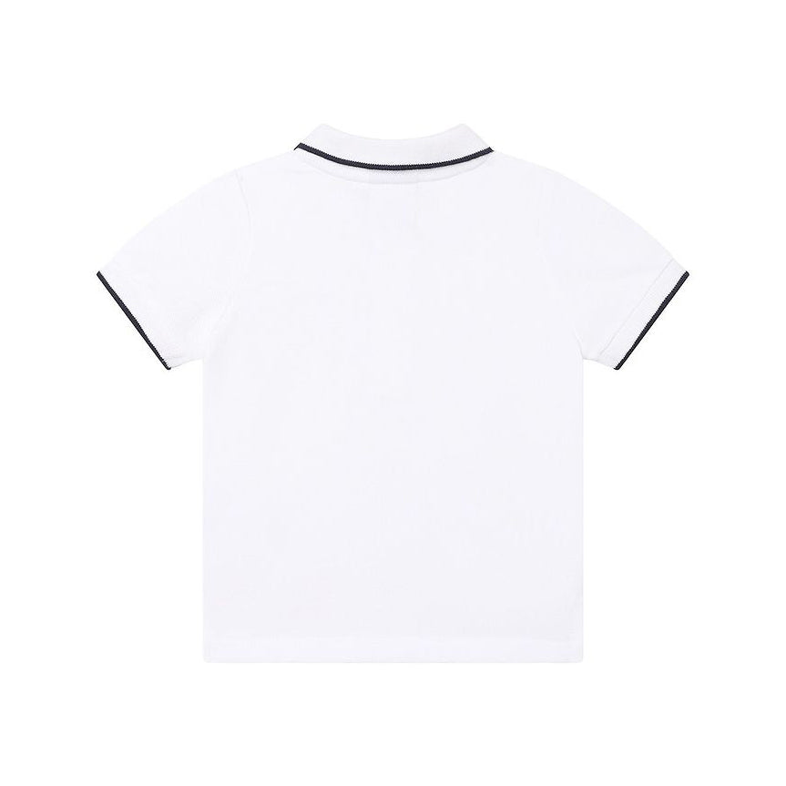 Boys White Logo Cotton Polo Shirt