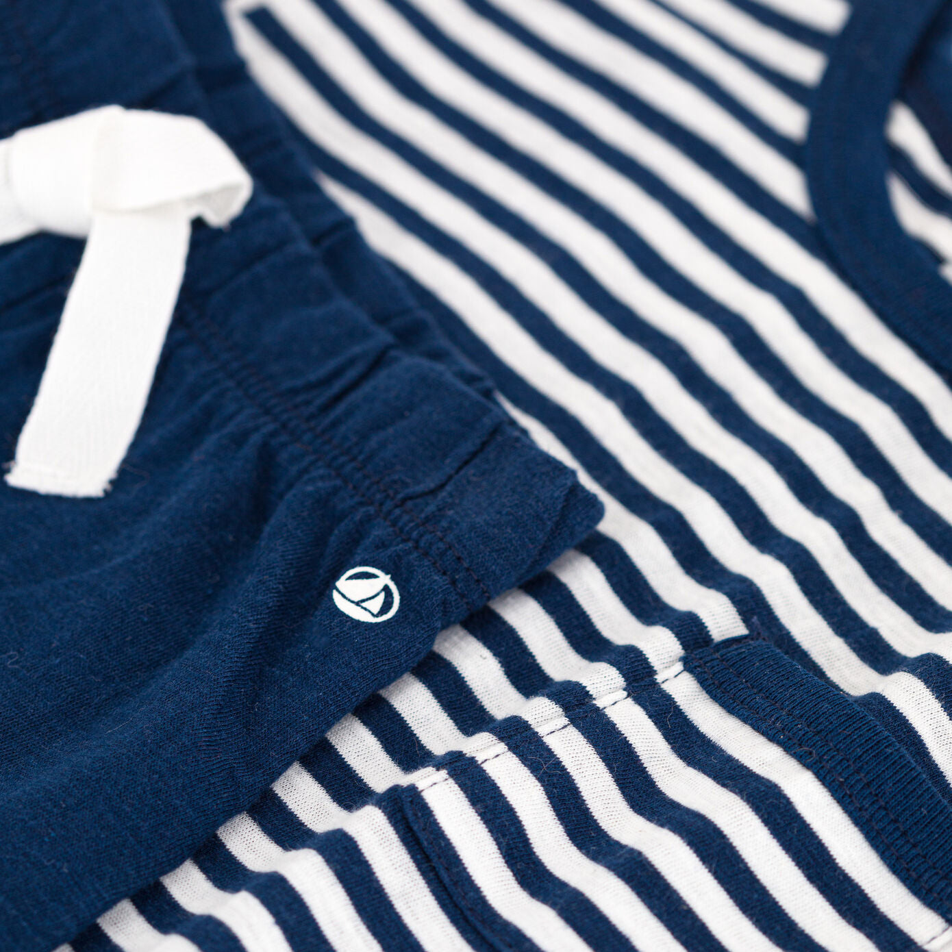 Baby Boys Navy Stripes Cotton Set